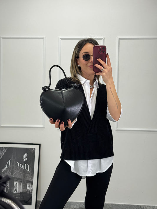 Borsa donna a cuore in ecopelle