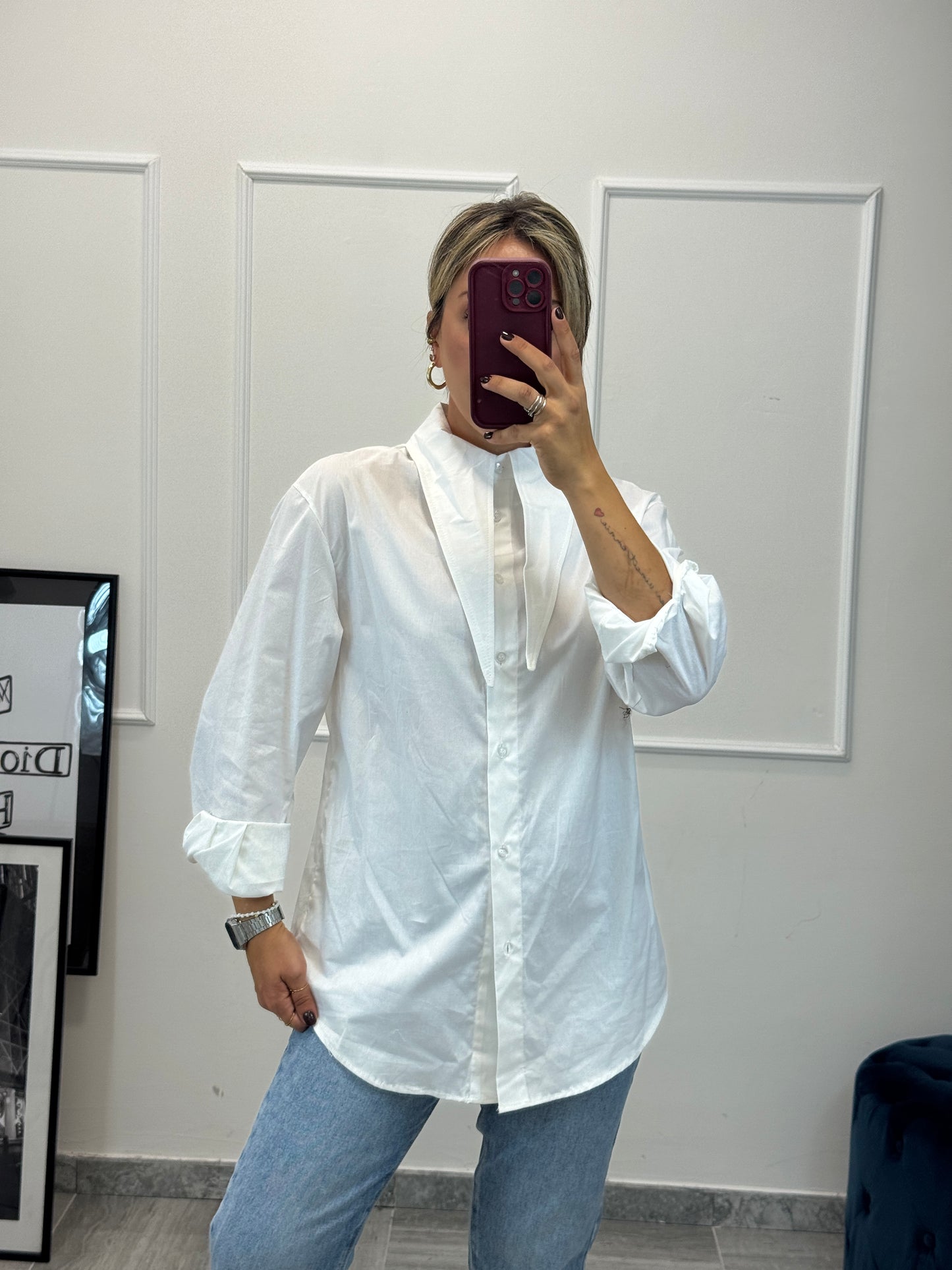 Camicia maxi collo Lumina