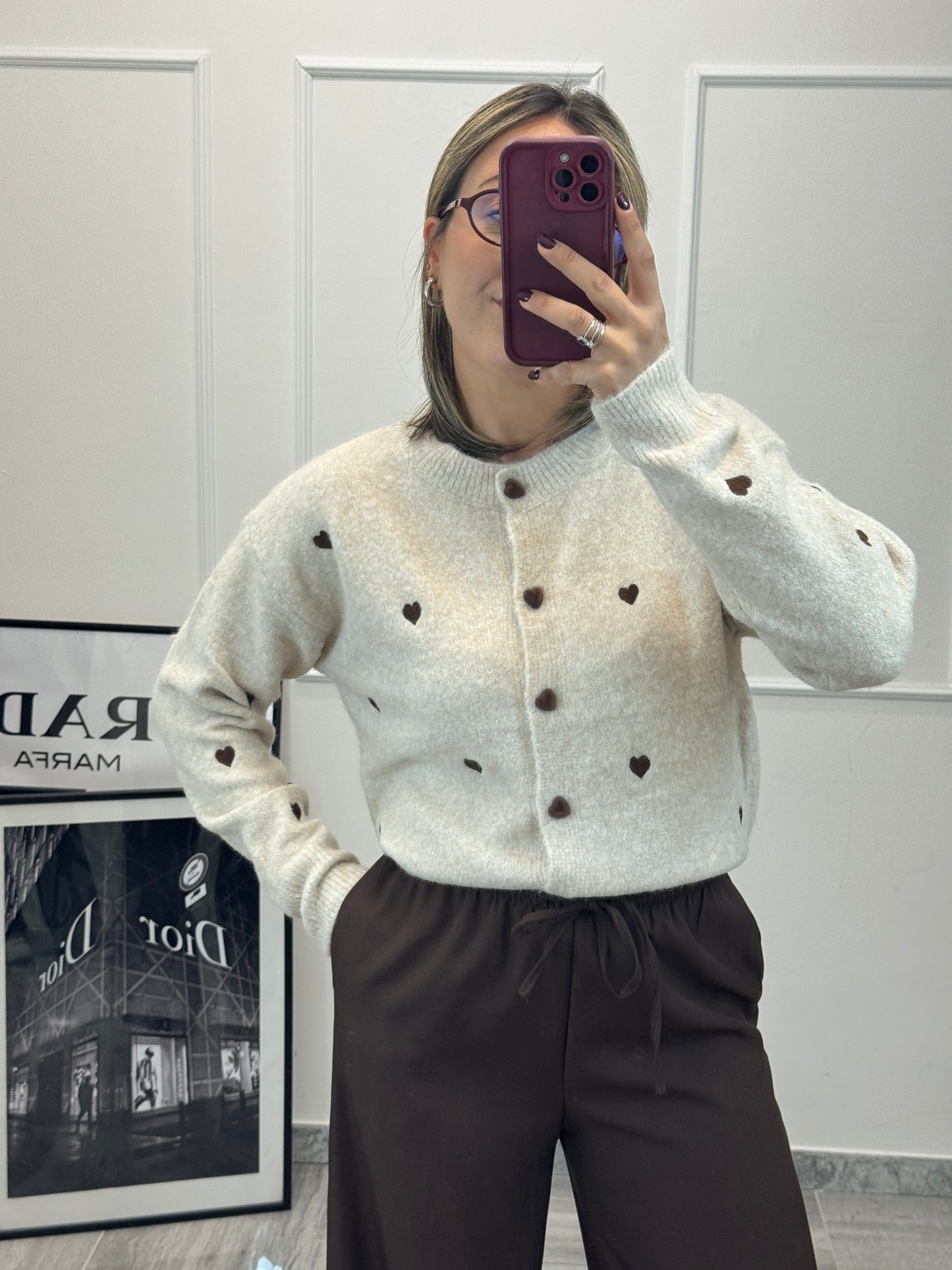 Cardigan Love marrone