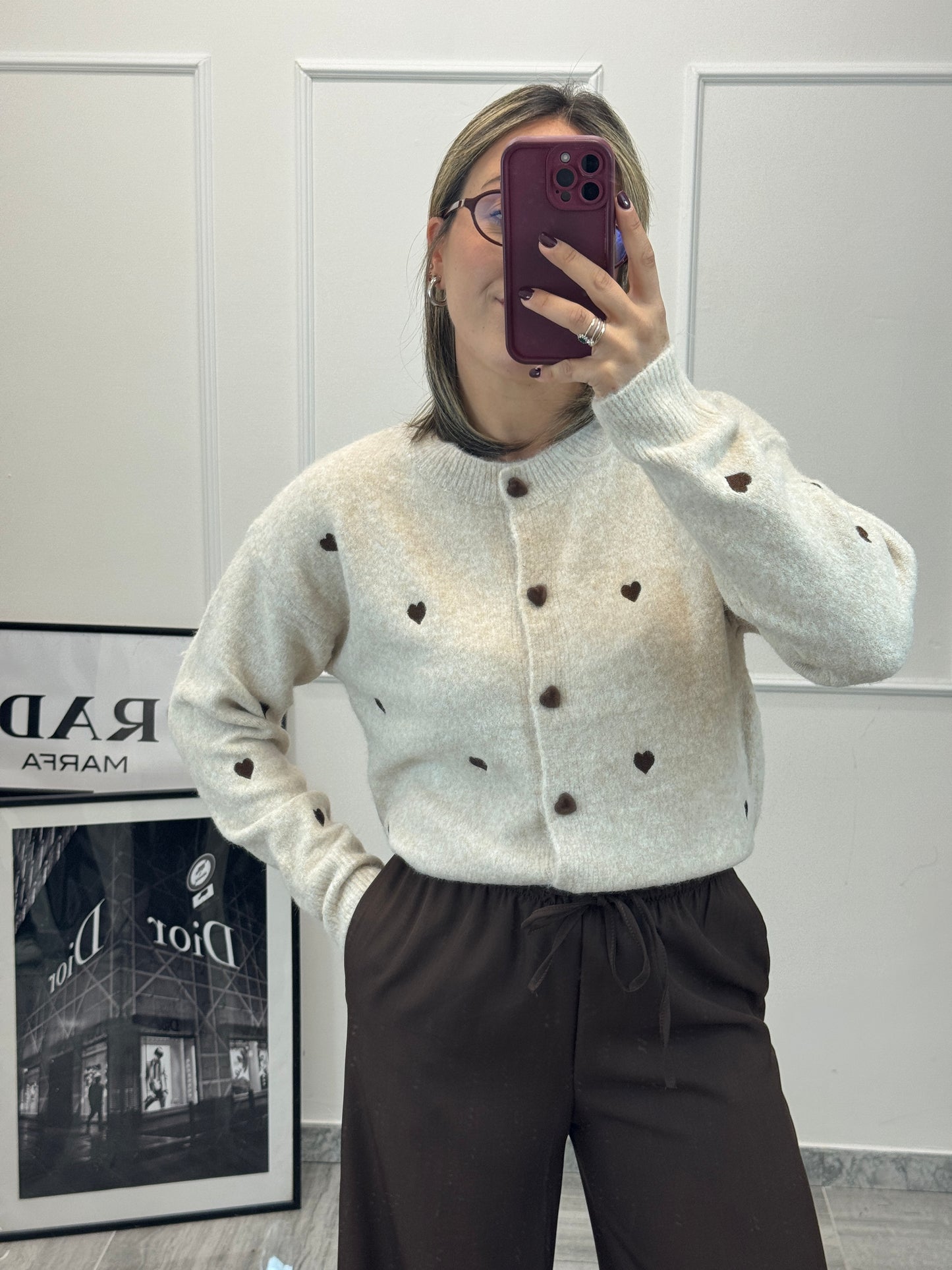 Cardigan Love marrone