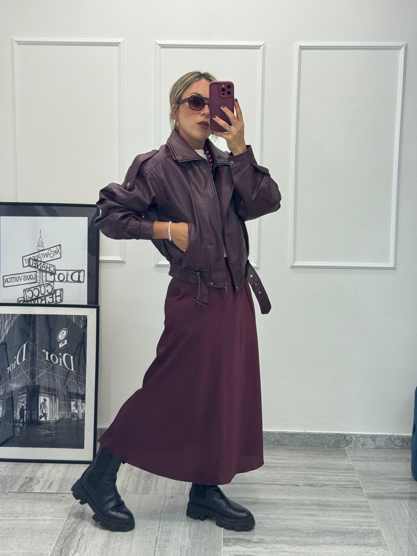 Bomber ecopelle vinaccio