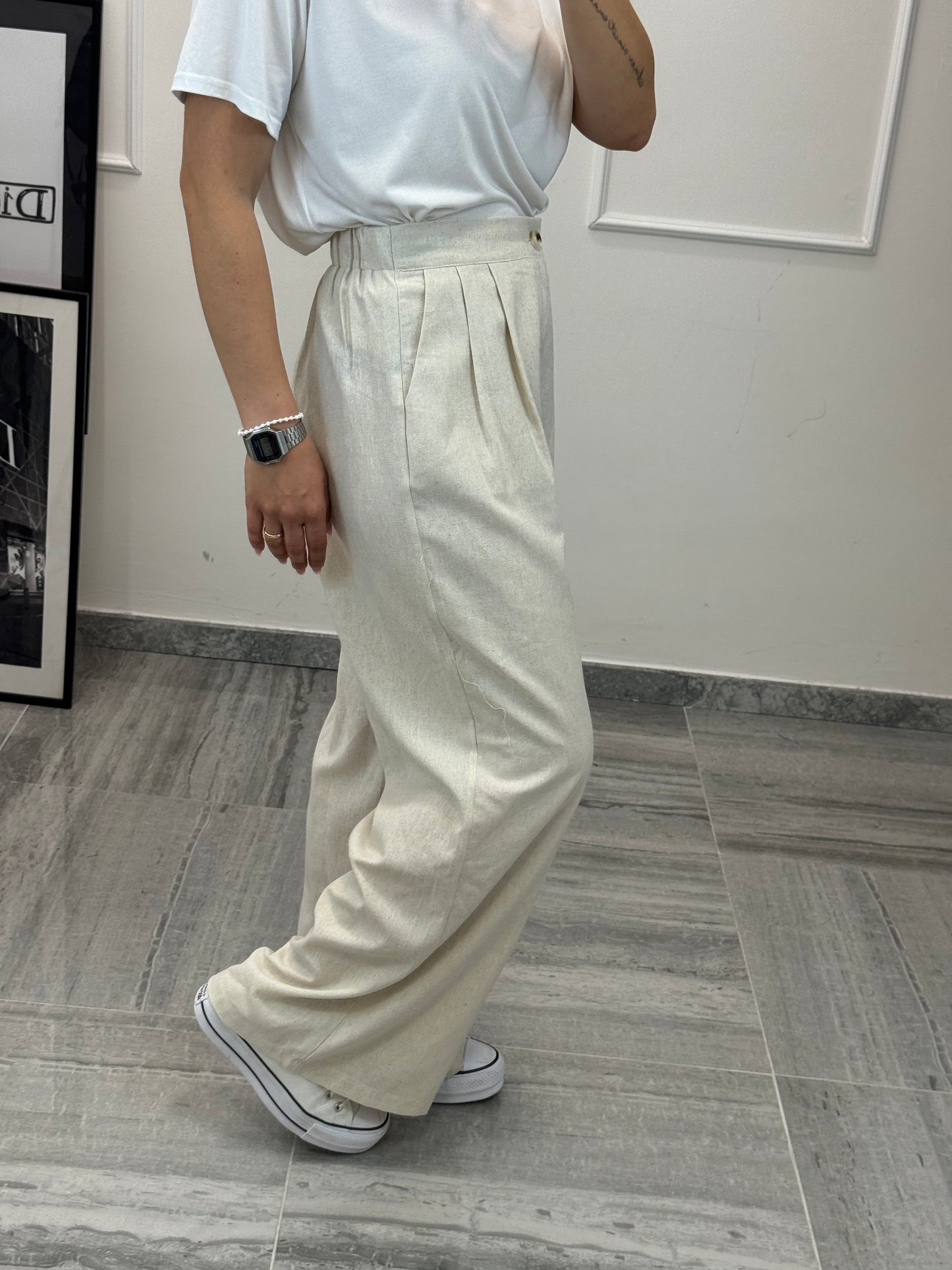 Pantalone misto lino