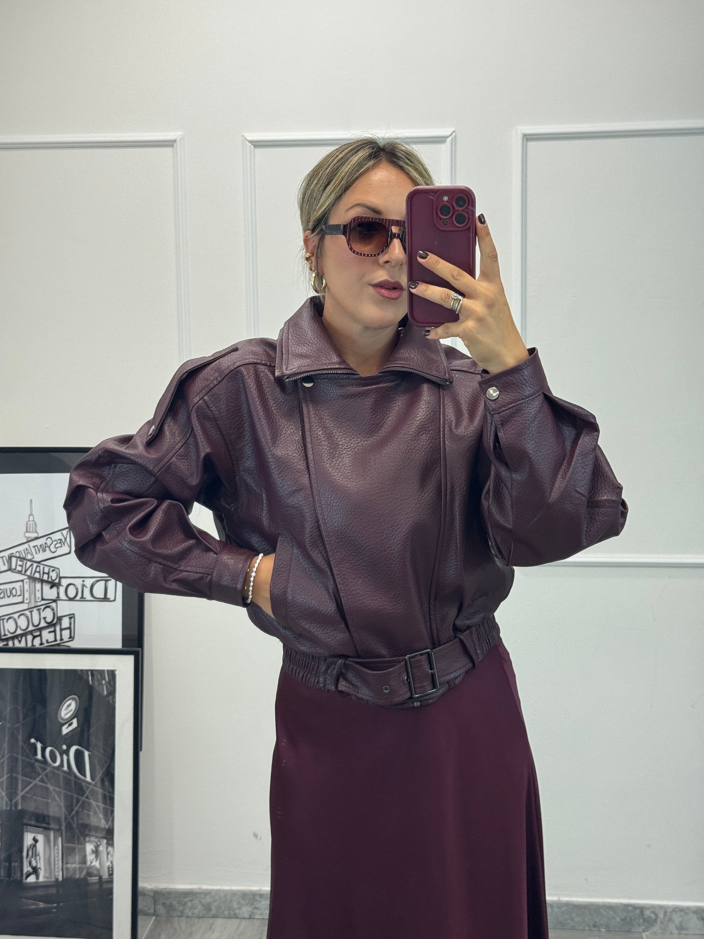 Bomber ecopelle vinaccio