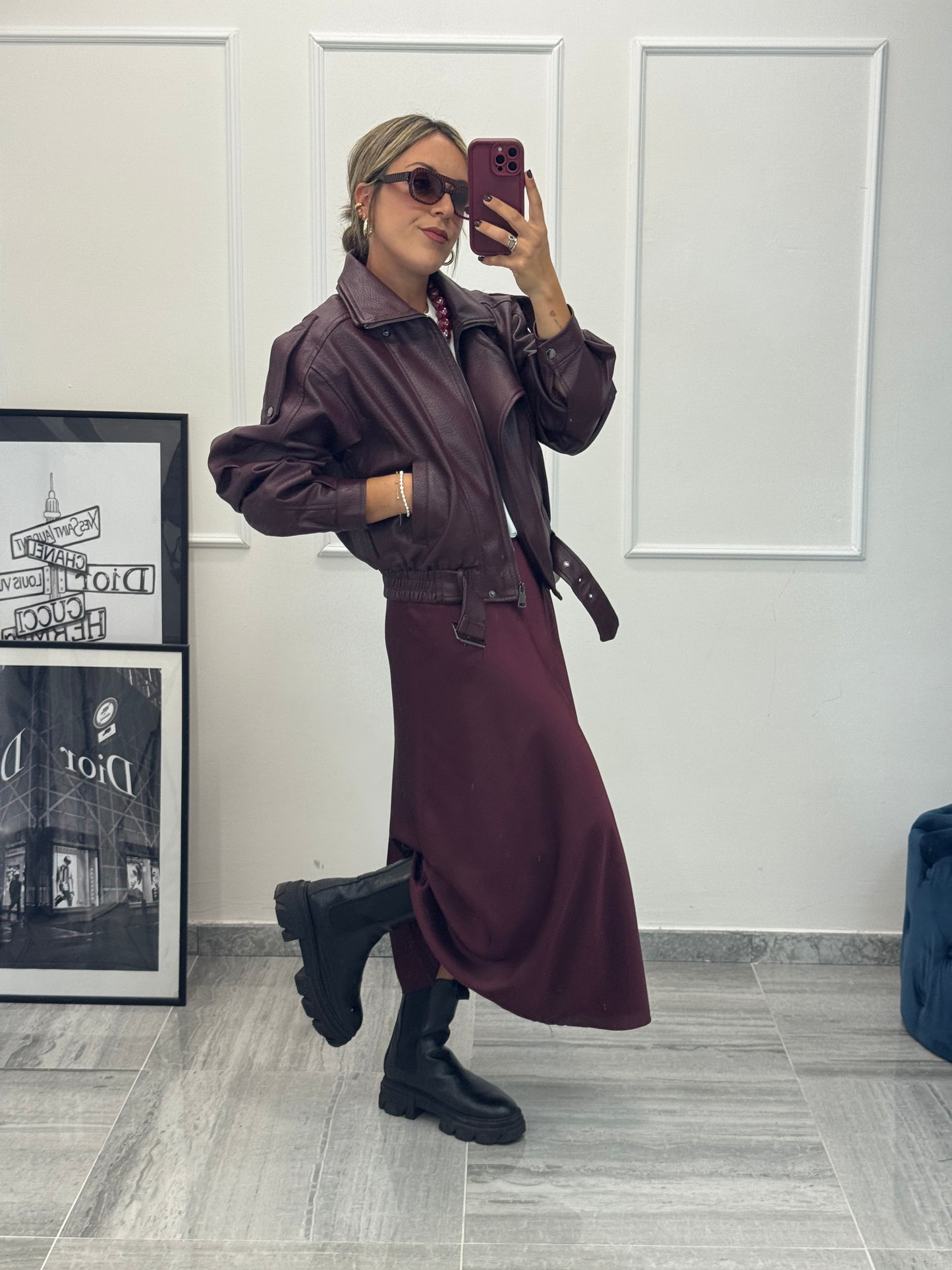 Bomber ecopelle vinaccio