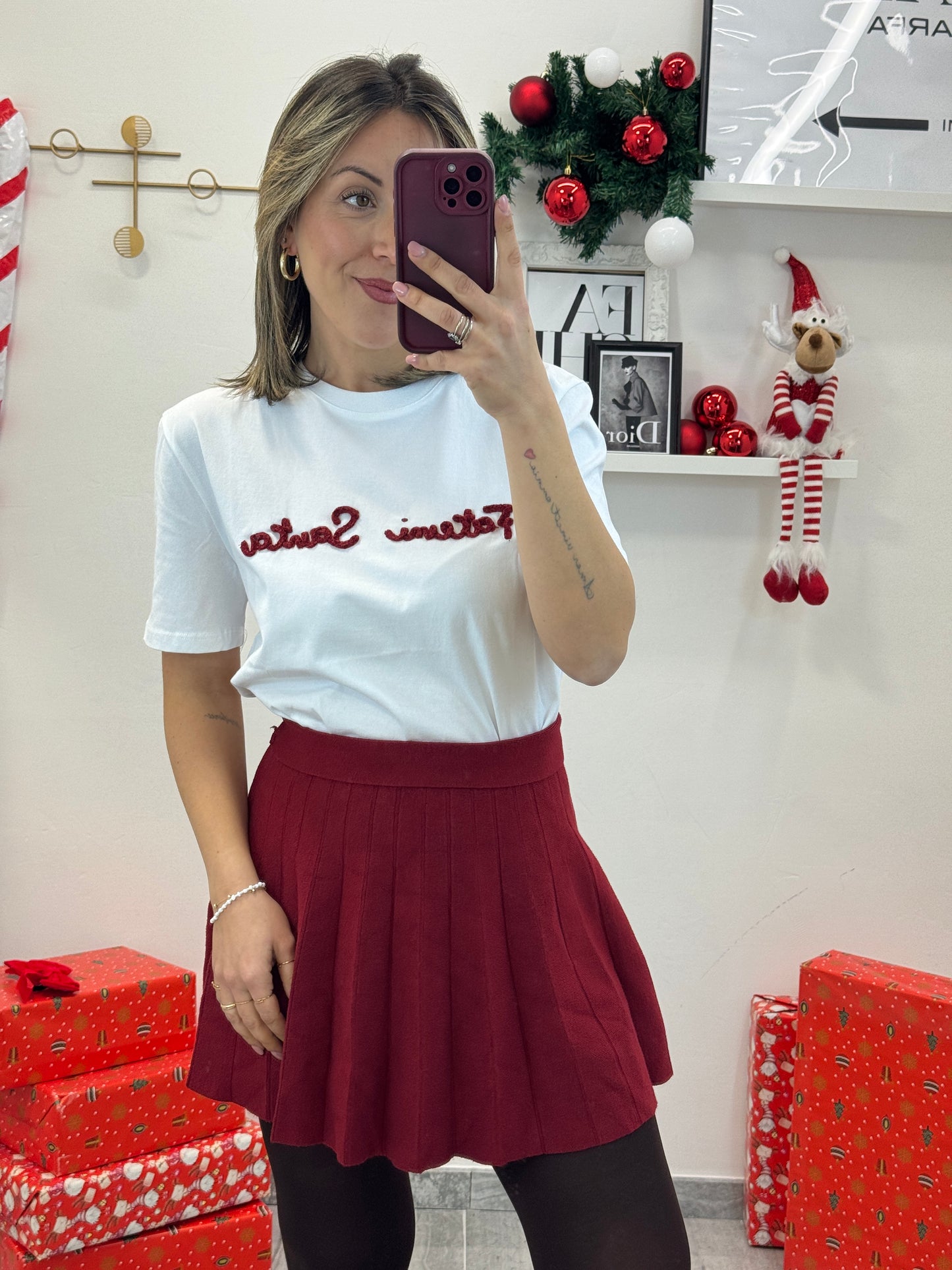 Mini pieghe bordeaux