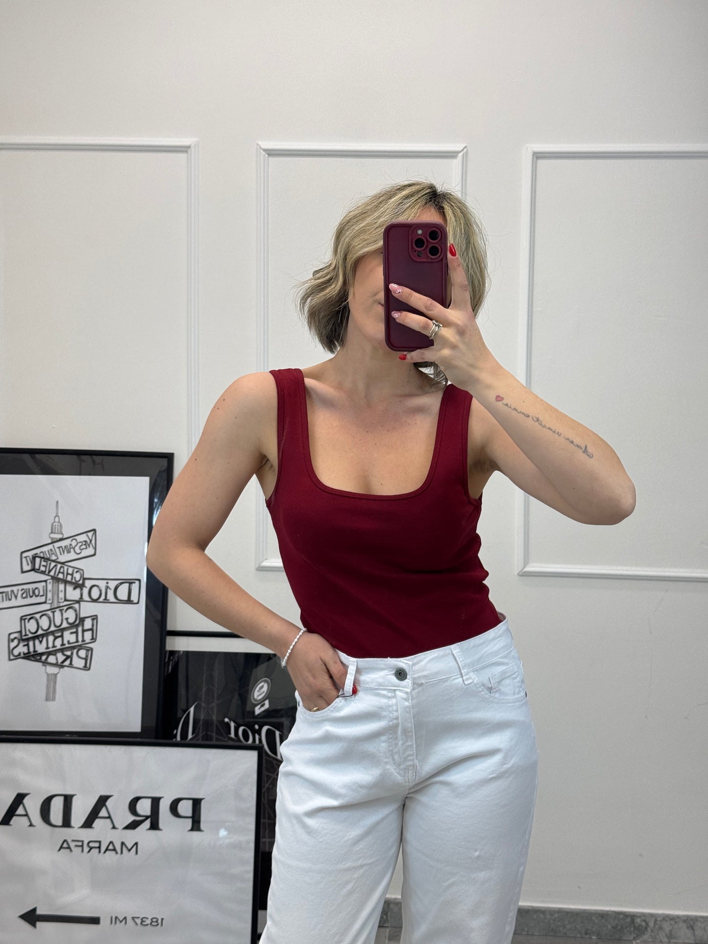 Canotta scollo quadrato