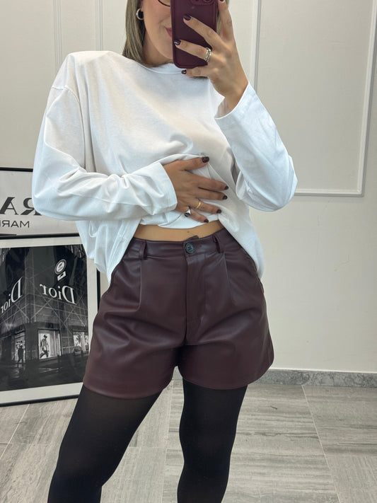 Short donna in ecopelle