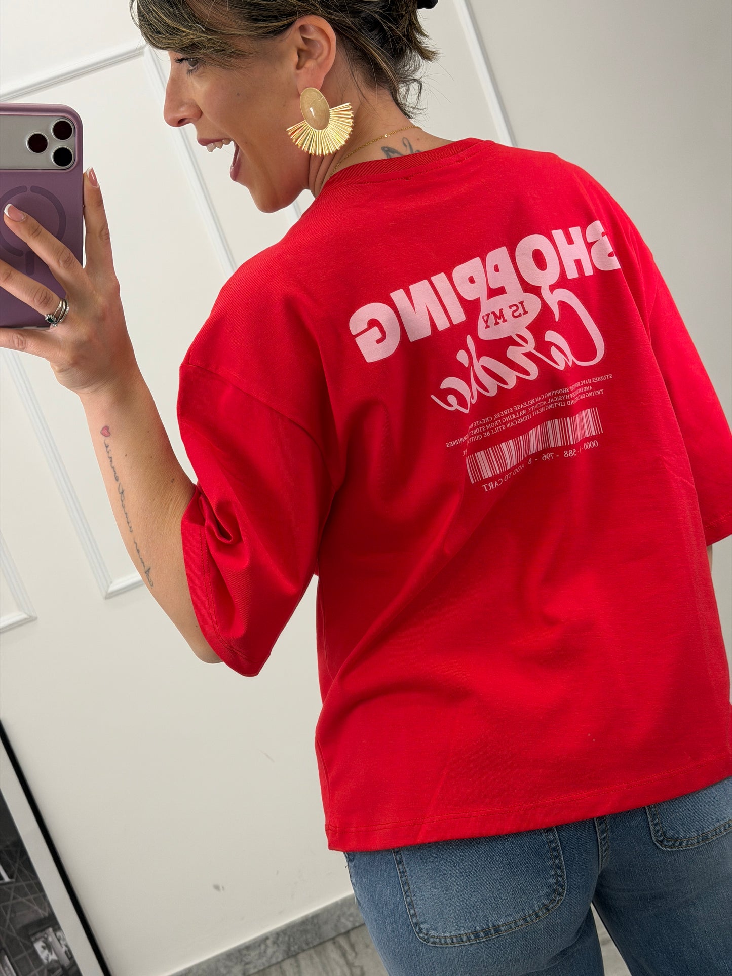 T-shirt “shopping is my cardio” lumina