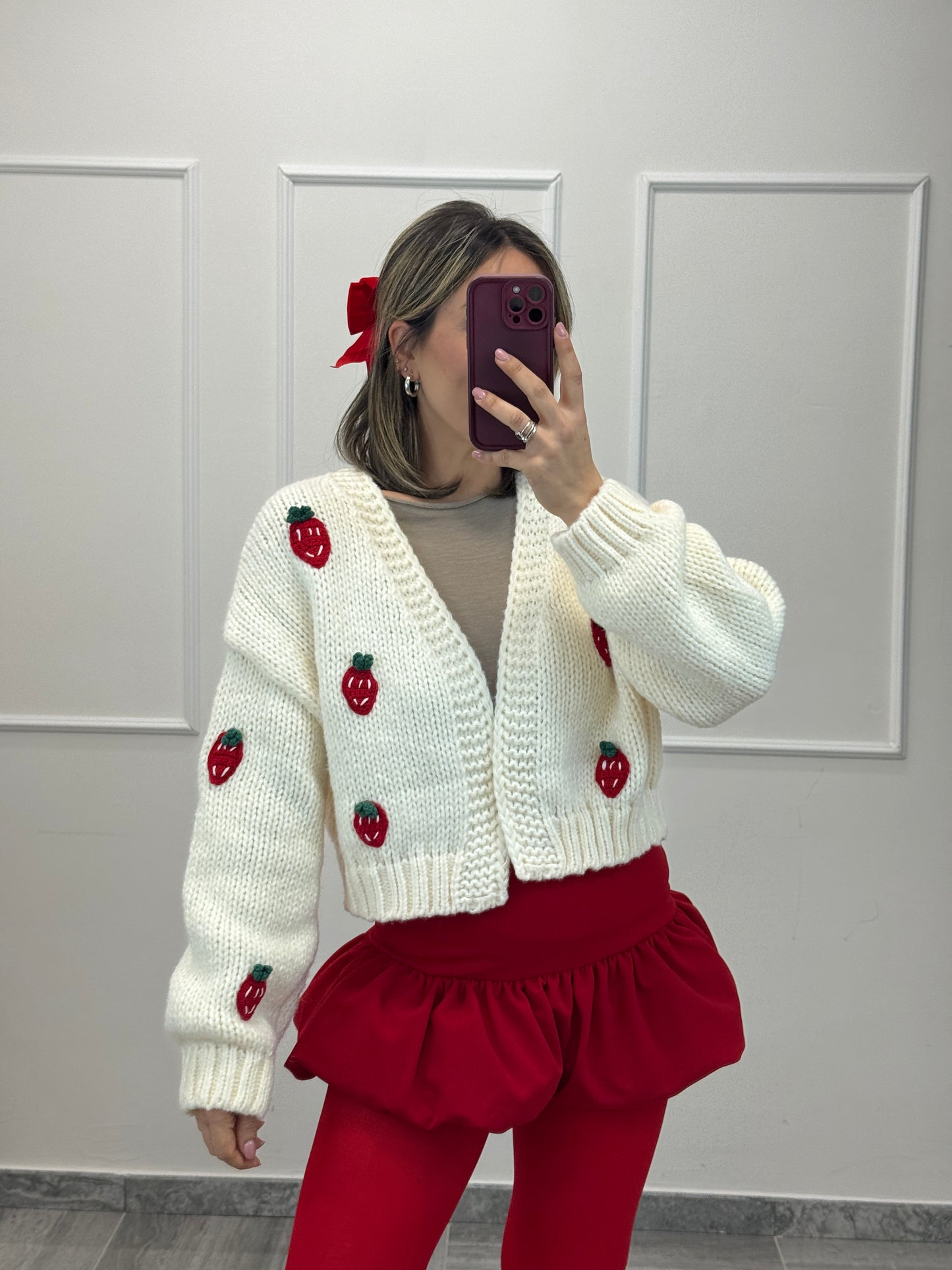 Cardigan fragola