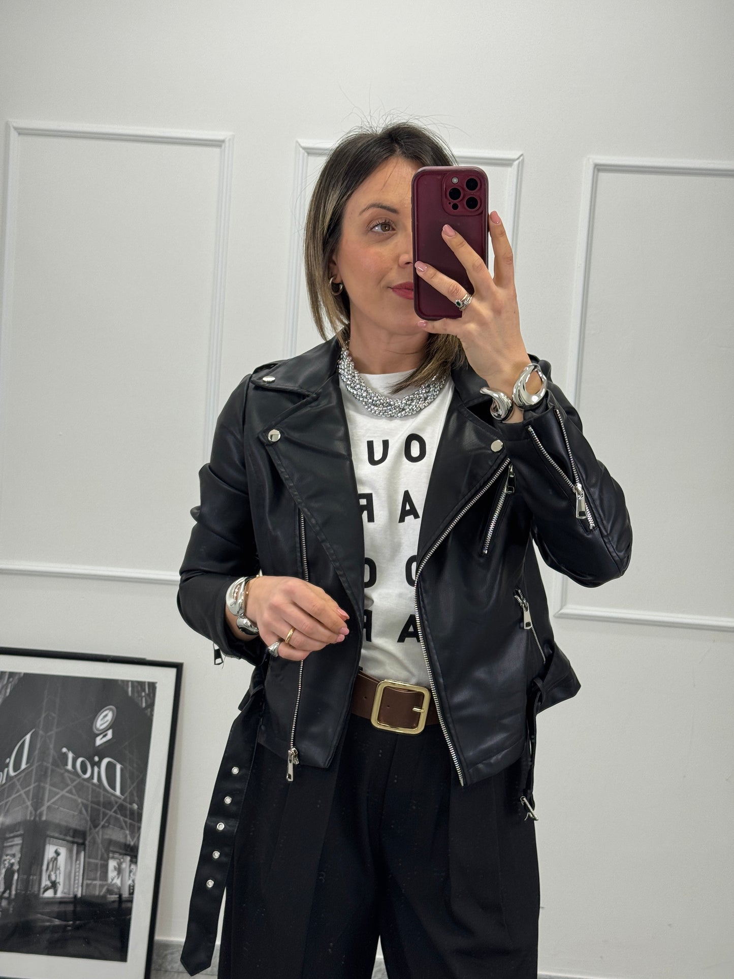 Chiodo ecopelle nero