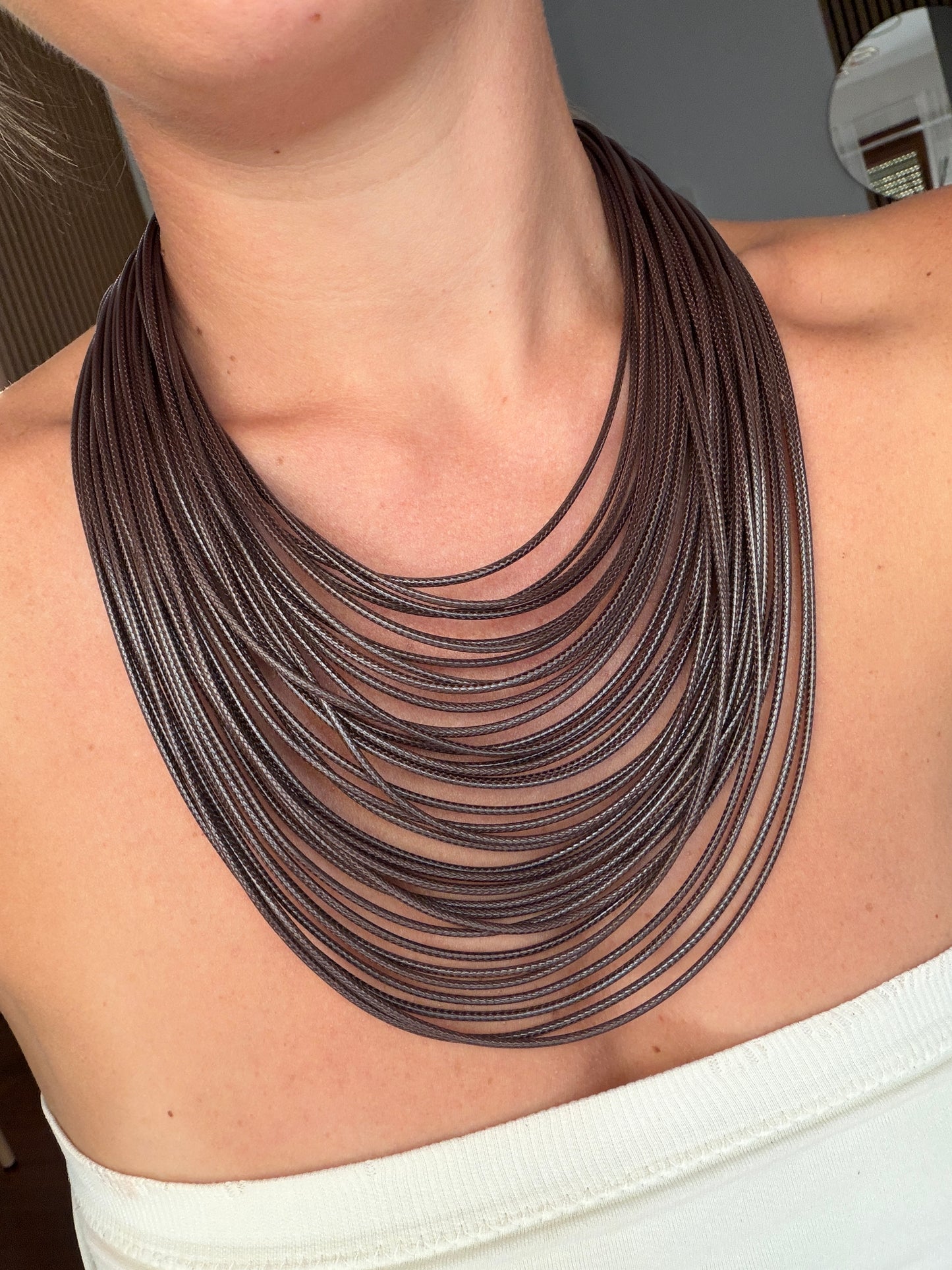 Collana multi filo chiusura clip
