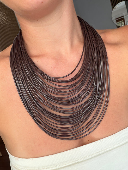 Collana multi filo chiusura clip