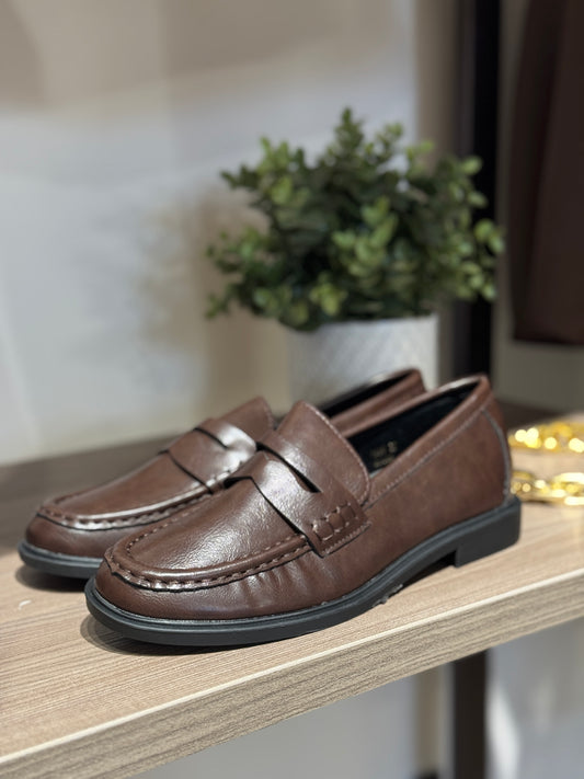 Mocassino ecopelle choco