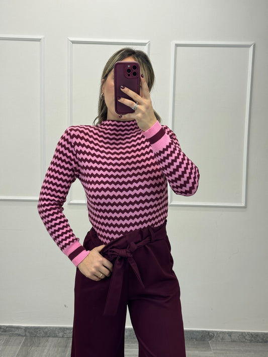 PULL Irene bordeaux fucsia
