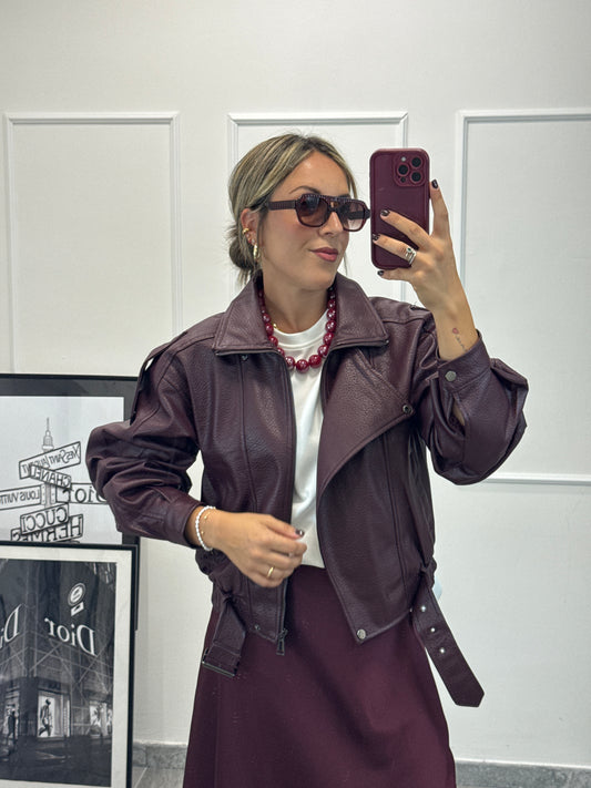 Bomber ecopelle vinaccio