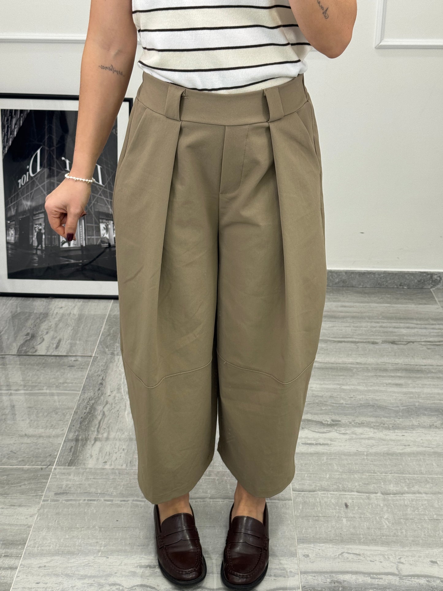 Pantalone ovetto taupe