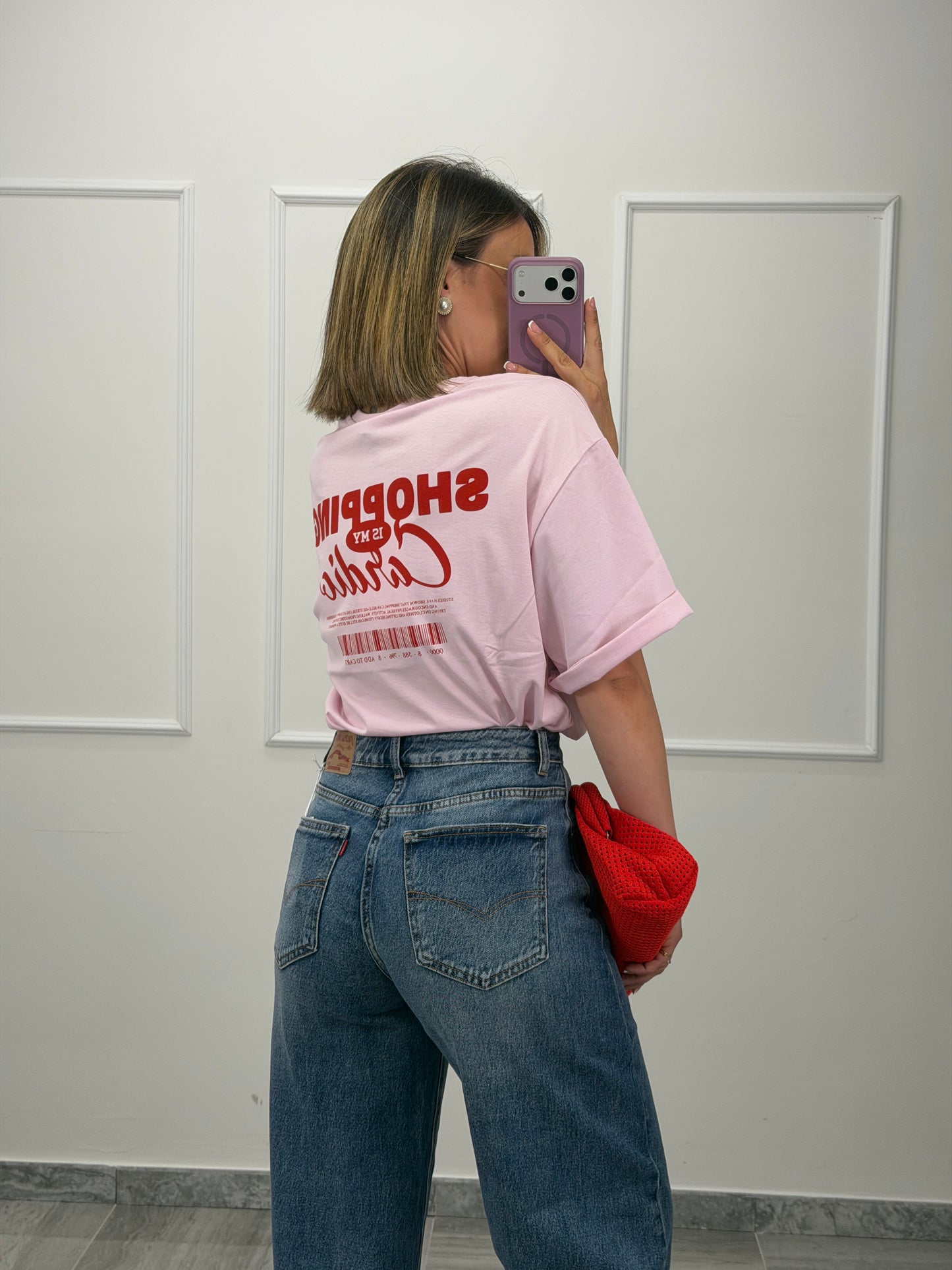 T-shirt “shopping is my cardio” lumina