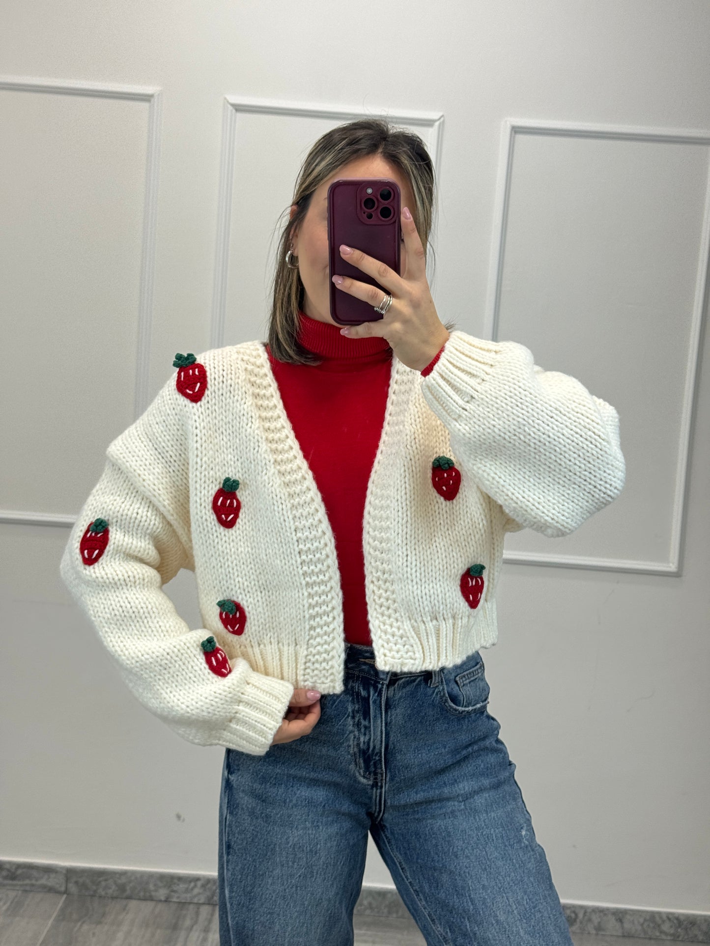 Cardigan fragola