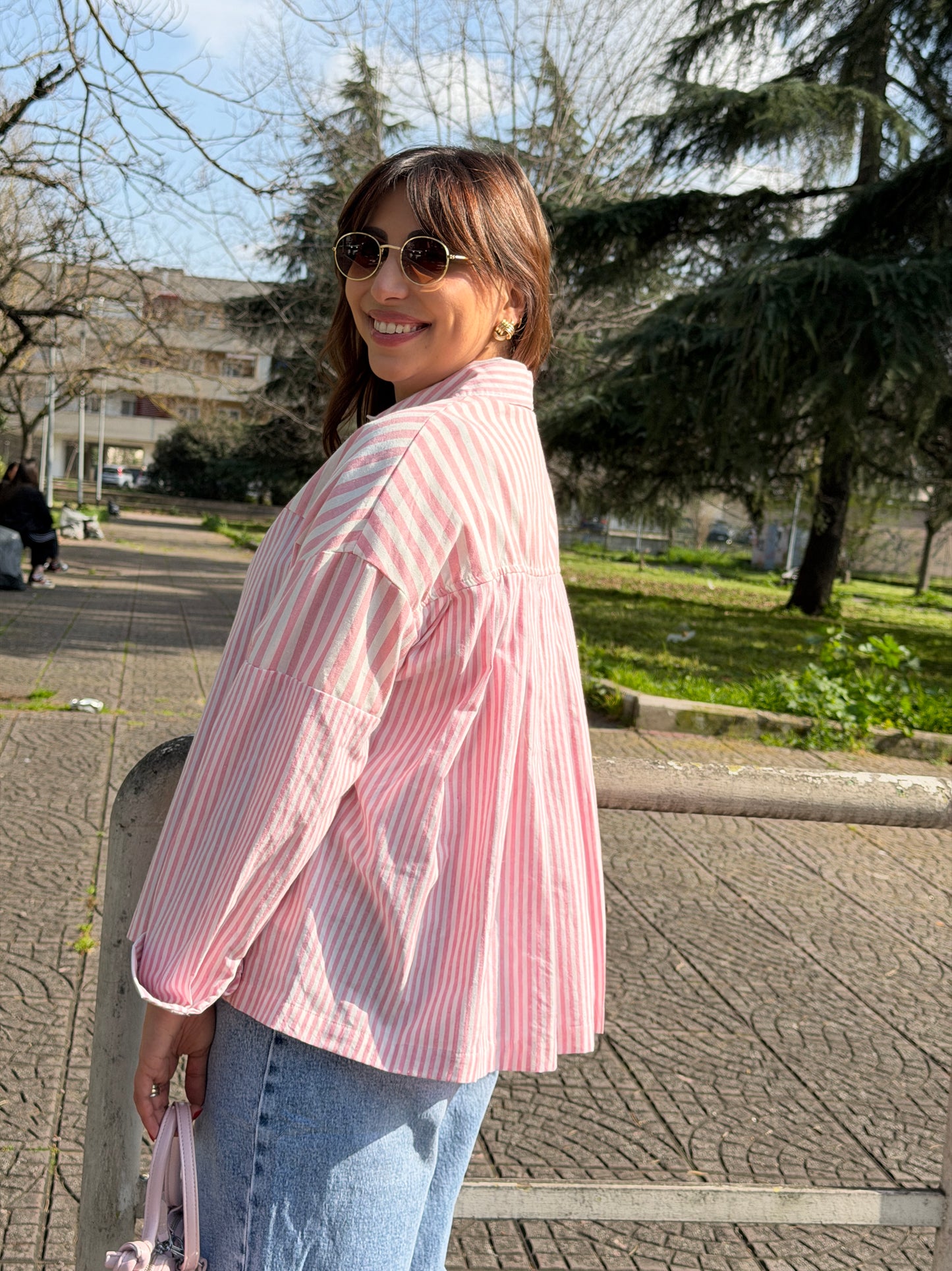Camicia righe pink