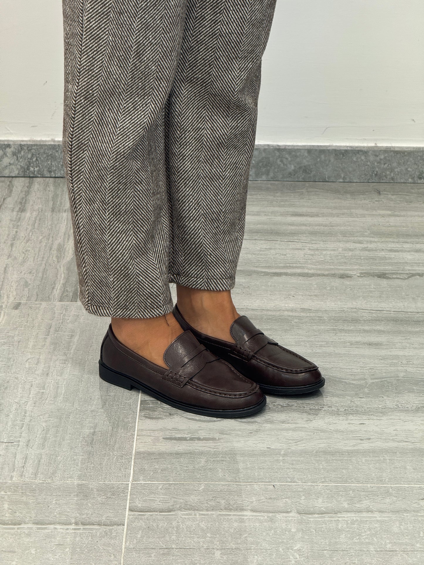 Mocassino ecopelle choco