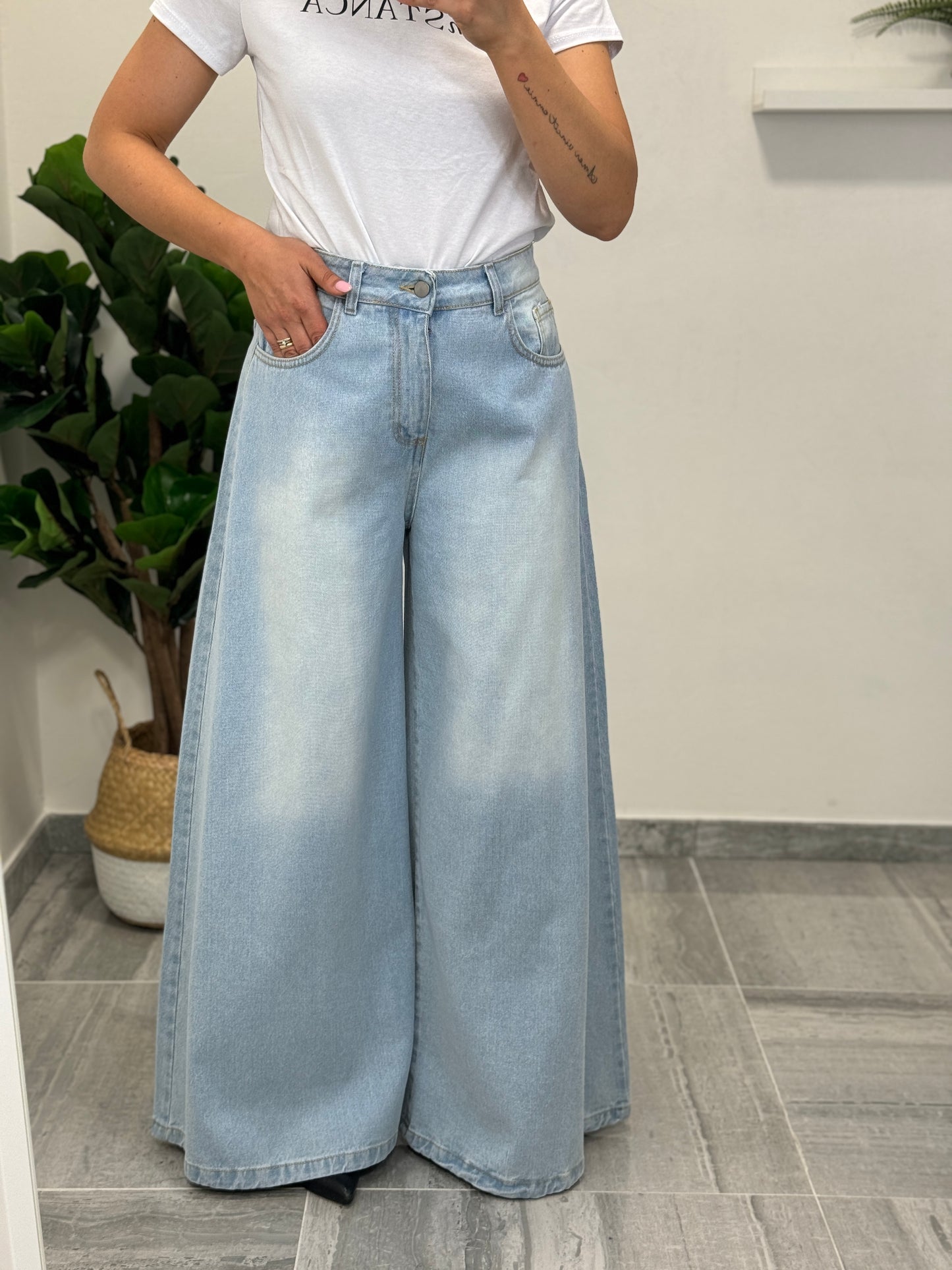 Jeans Maxi Zampa chiaro