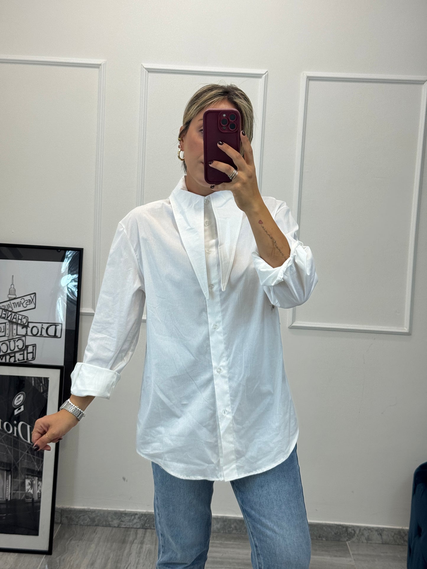 Camicia maxi collo Lumina