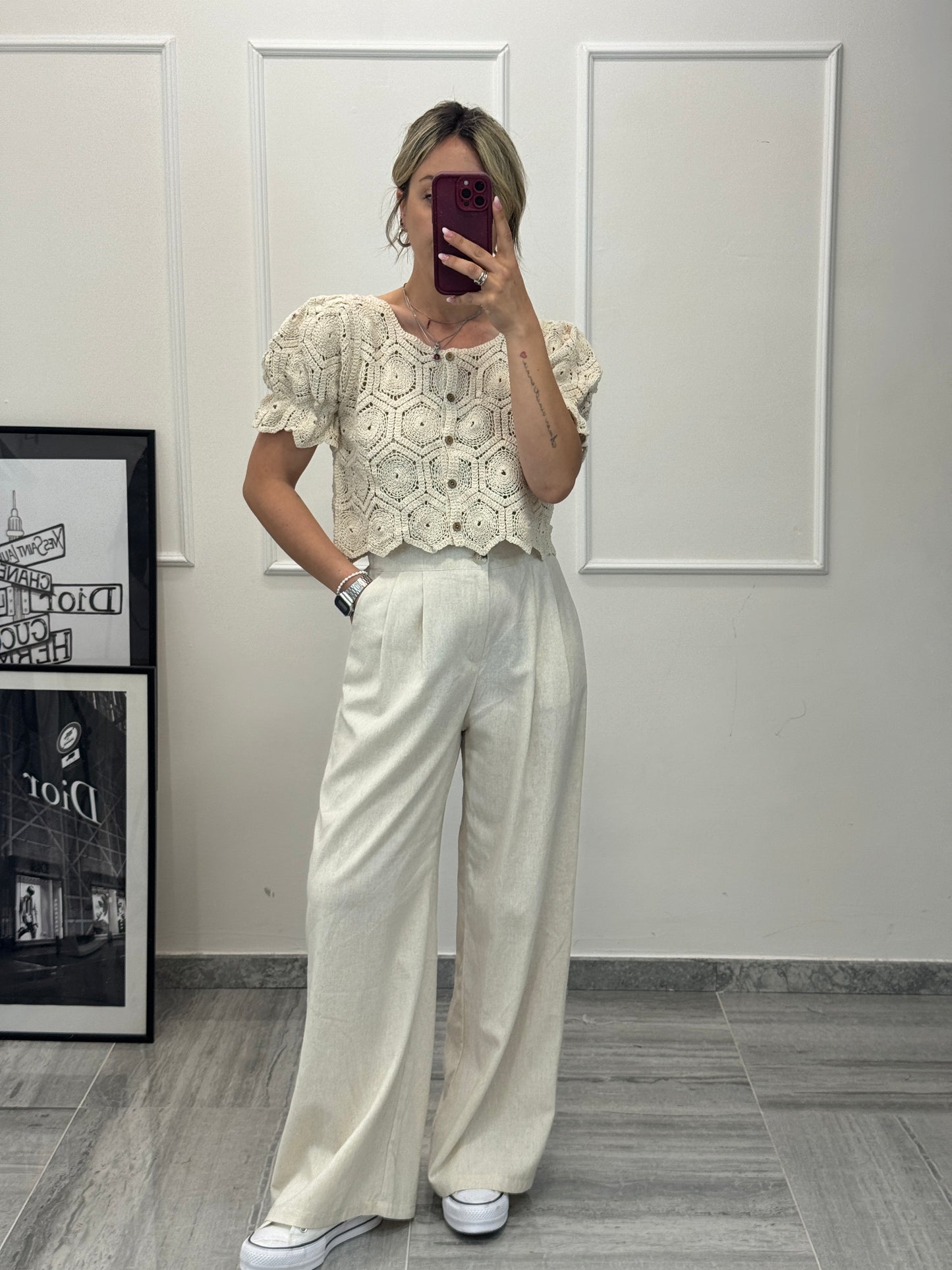 Pantalone misto lino