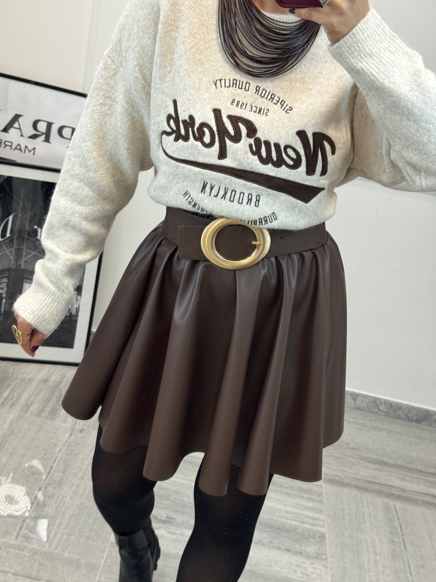 Mini ecopelle choco