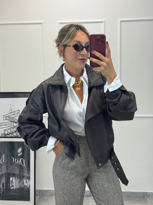 Bomber ecopelle caffè