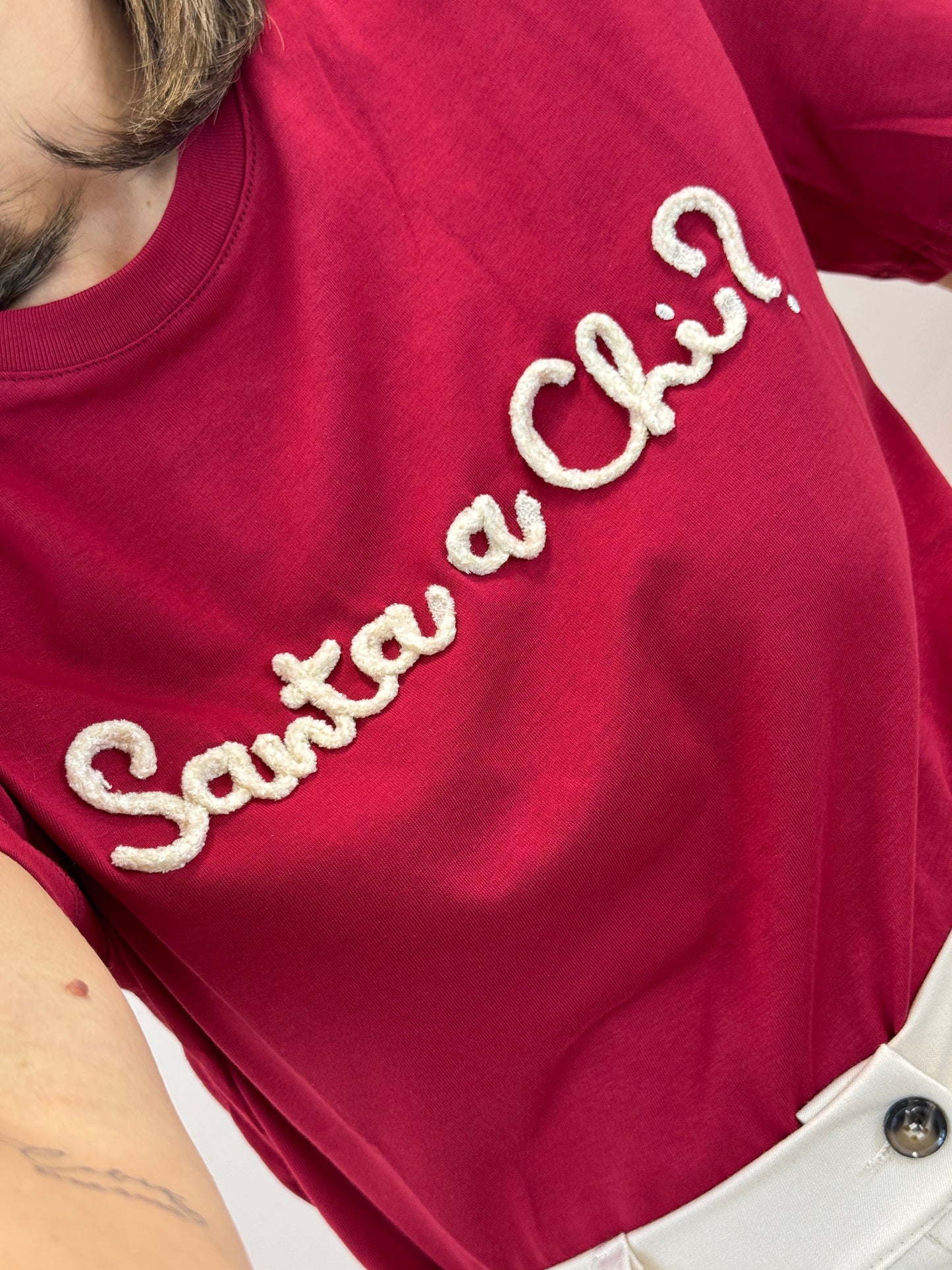 T-shirt lumina “santa a chi”