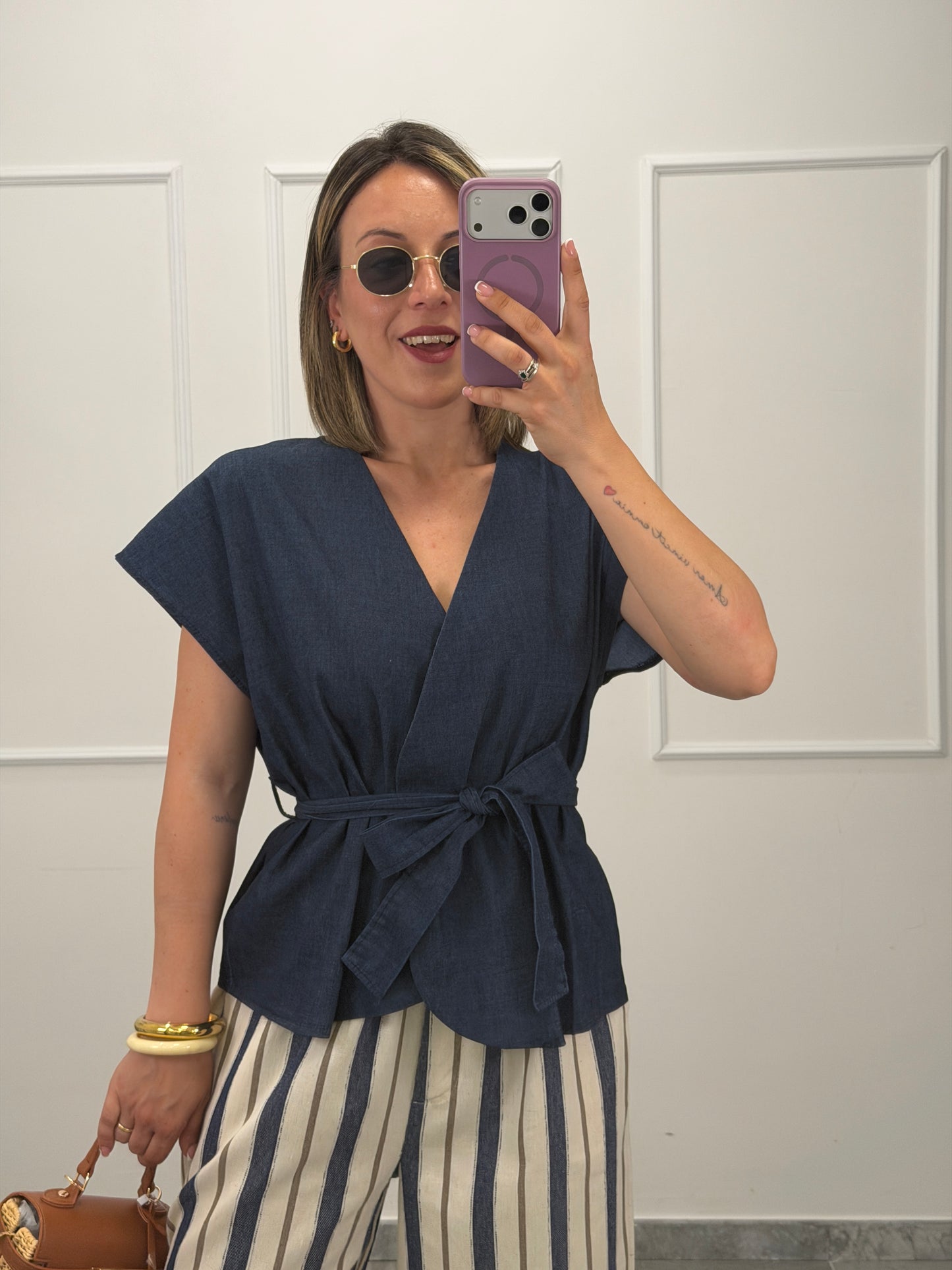 Camicia effetto Denim