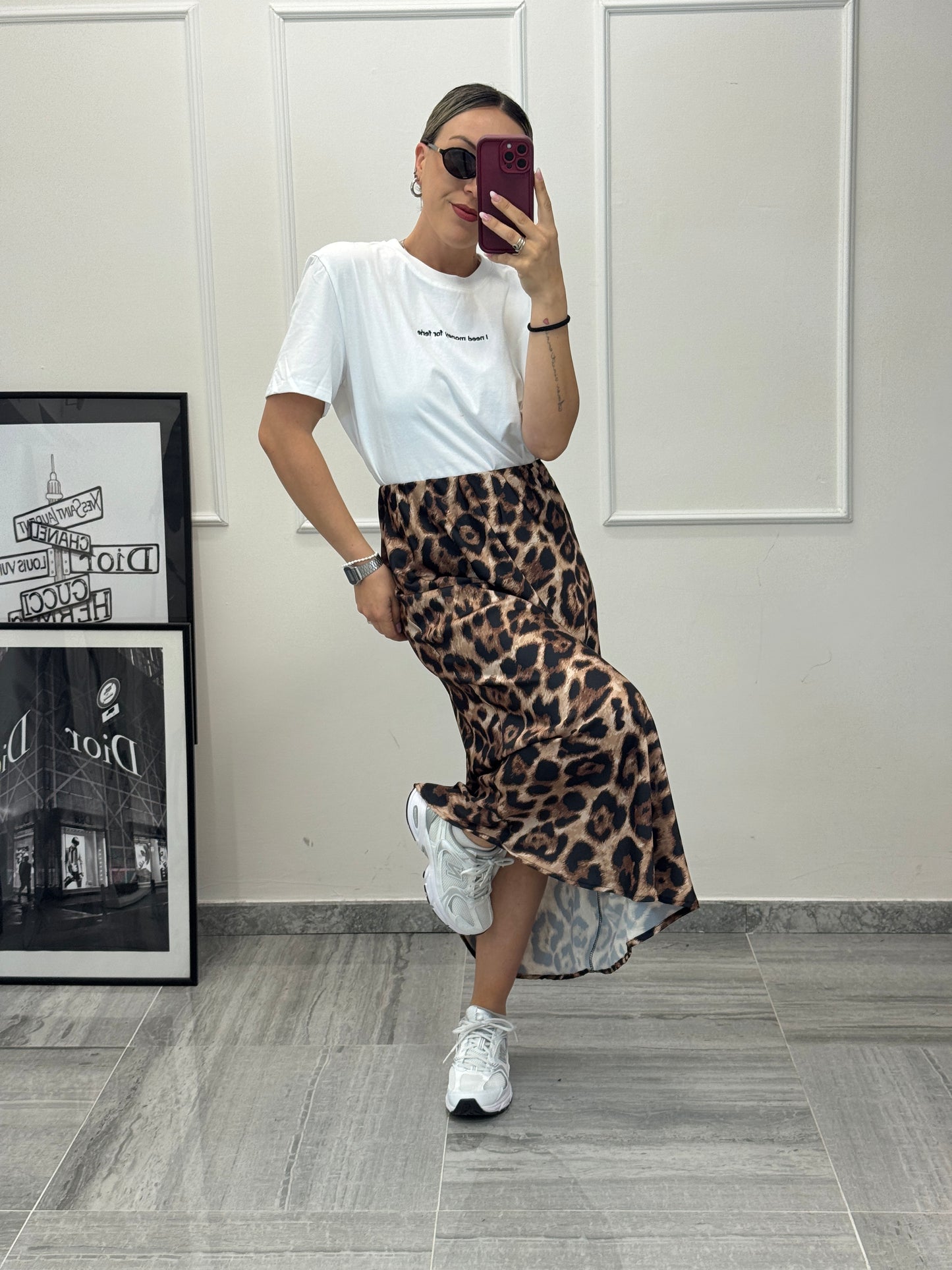 Gonna Animalier satin
