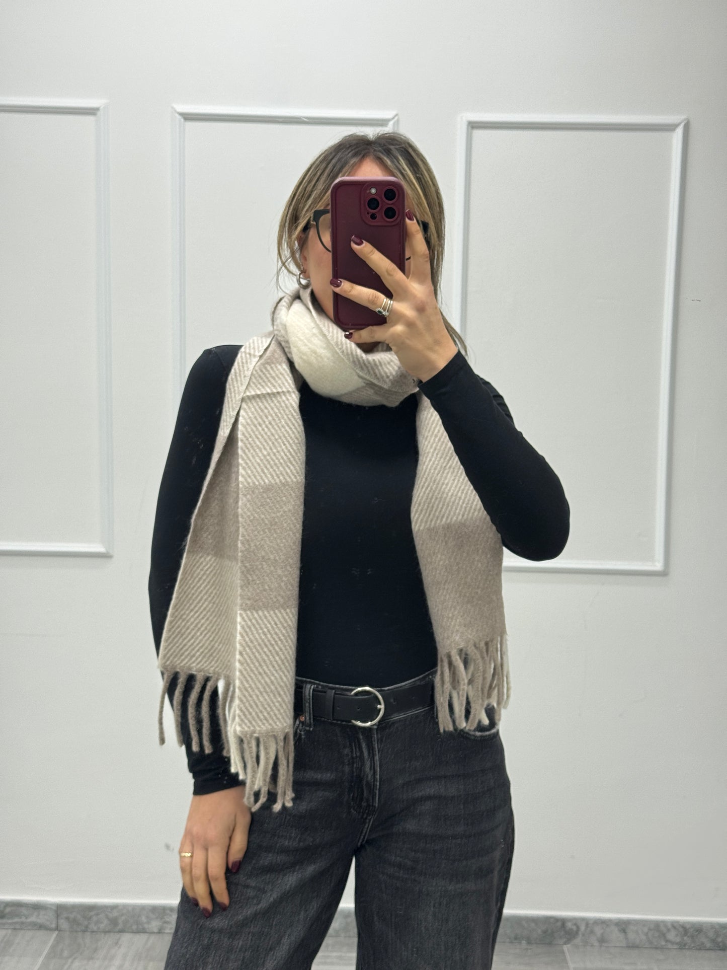 Sciarpa burro/tortora