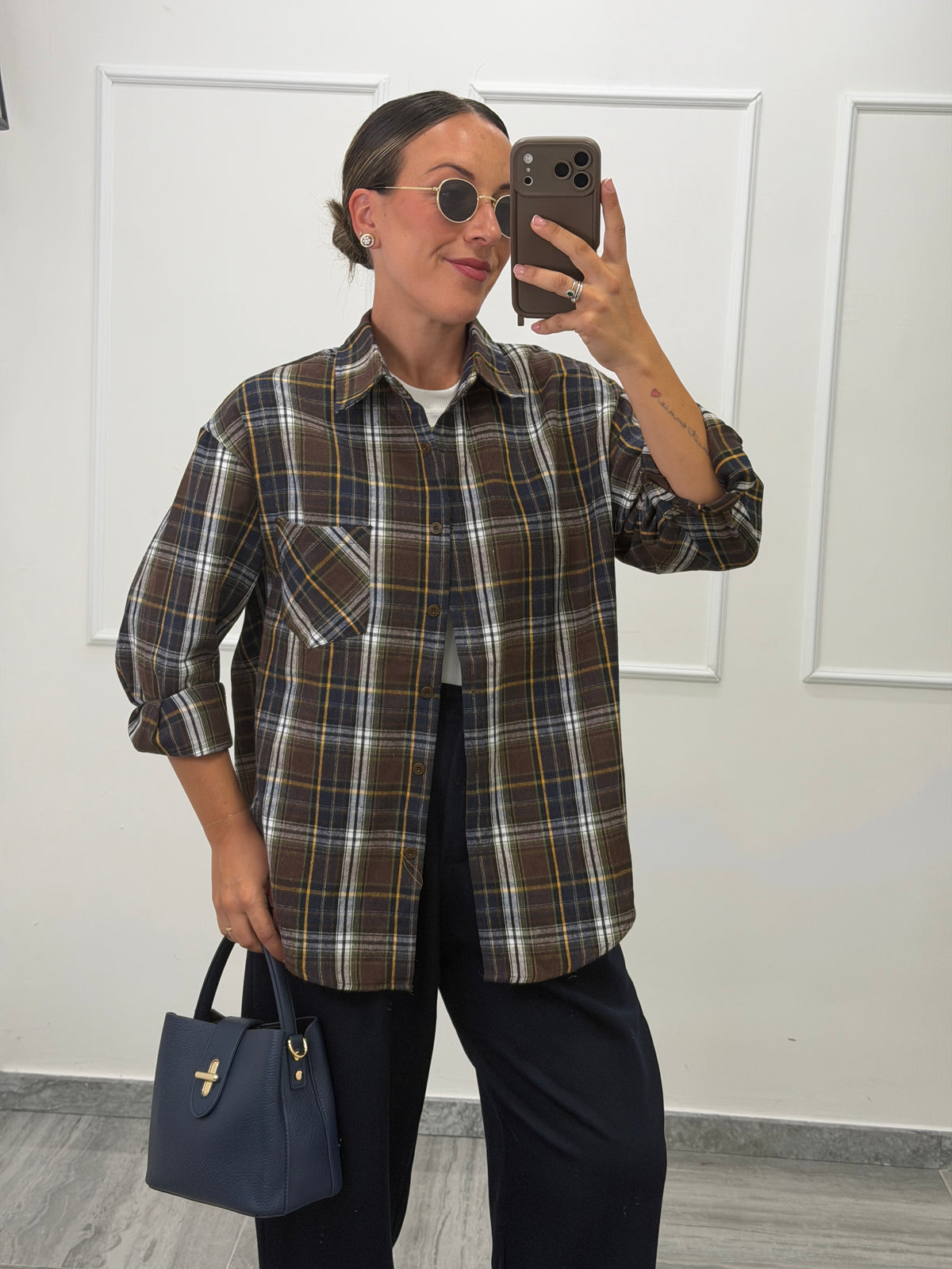 Camicia check blu