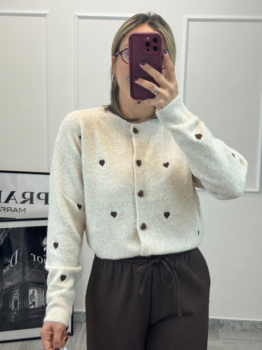 Cardigan Love marrone