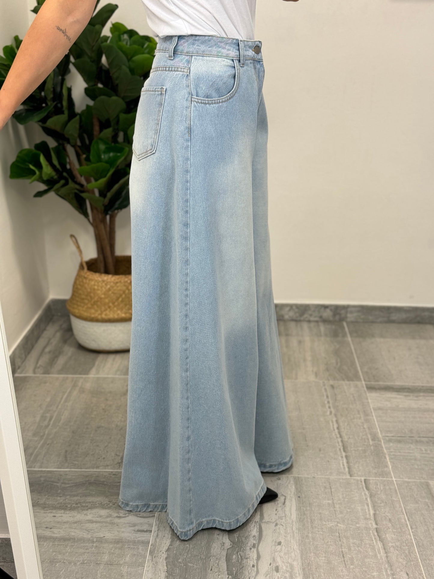 Jeans Maxi Zampa chiaro