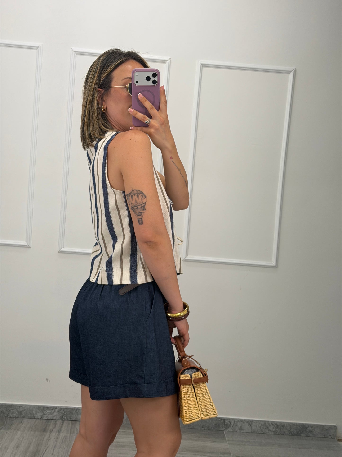 Pantaloncino effetto Denim