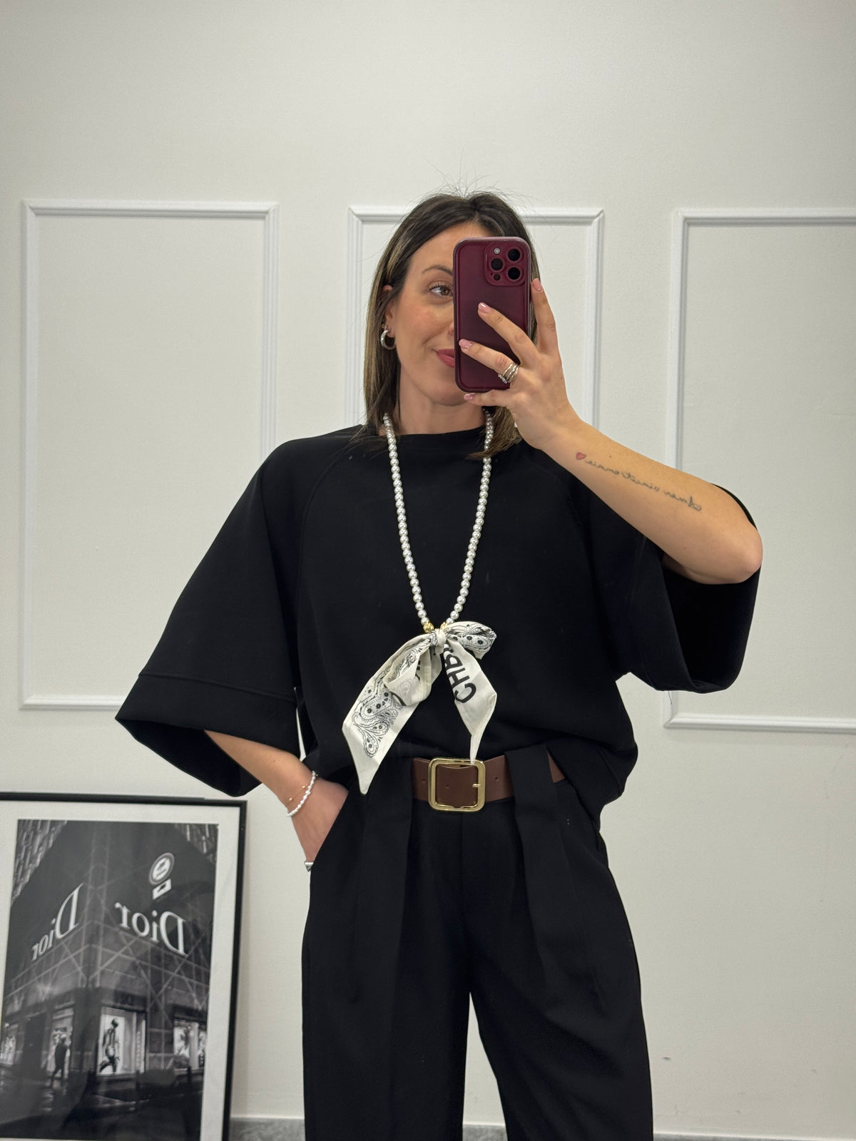 Collana perle e fiocco
