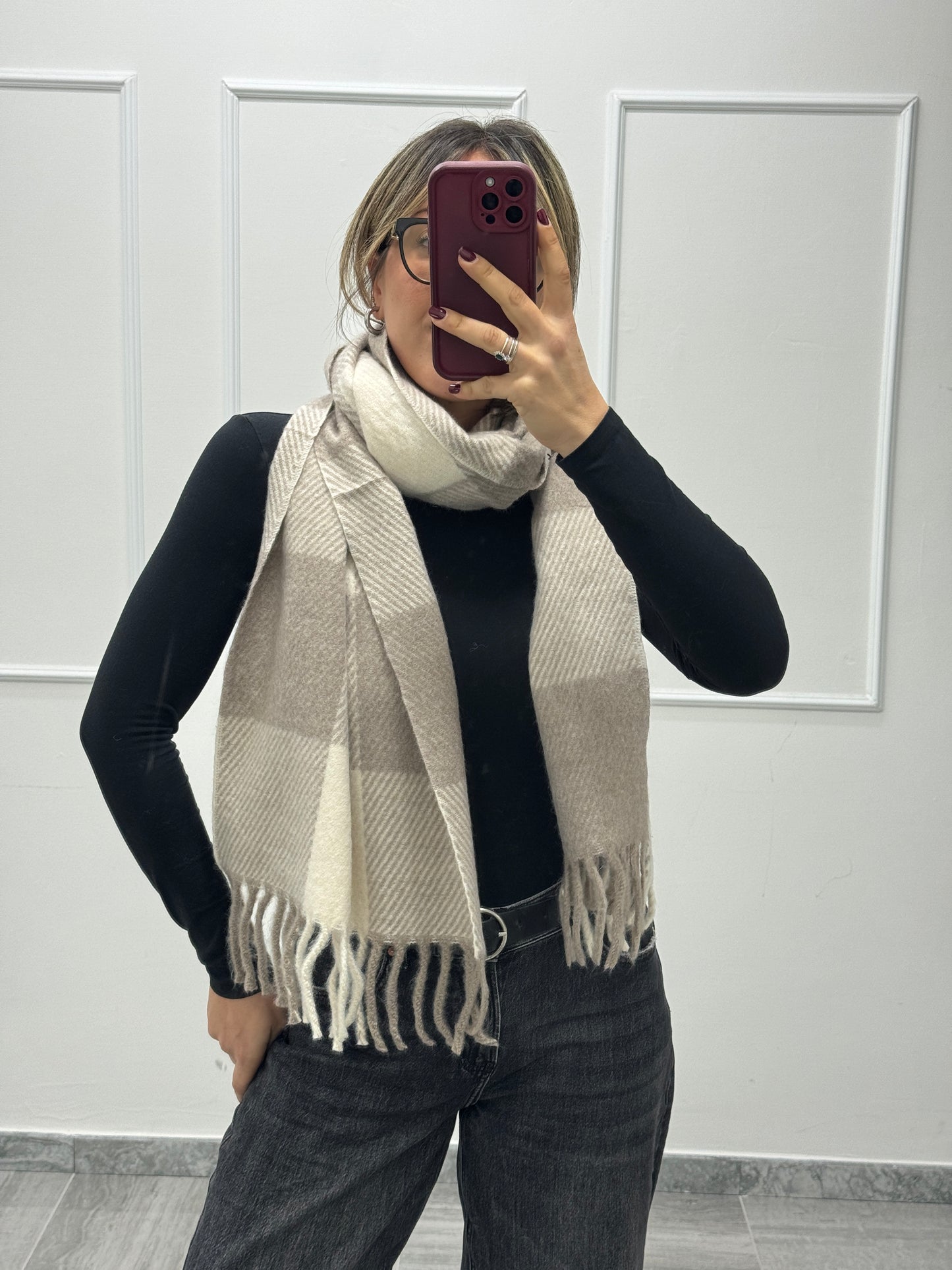 Sciarpa burro/tortora