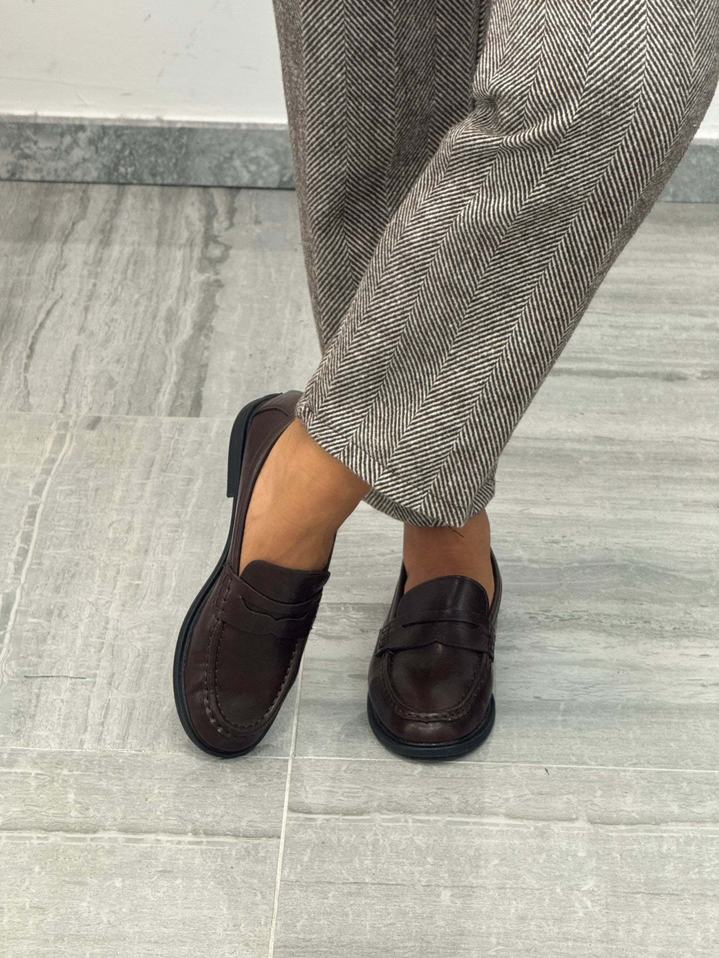 Mocassino ecopelle choco