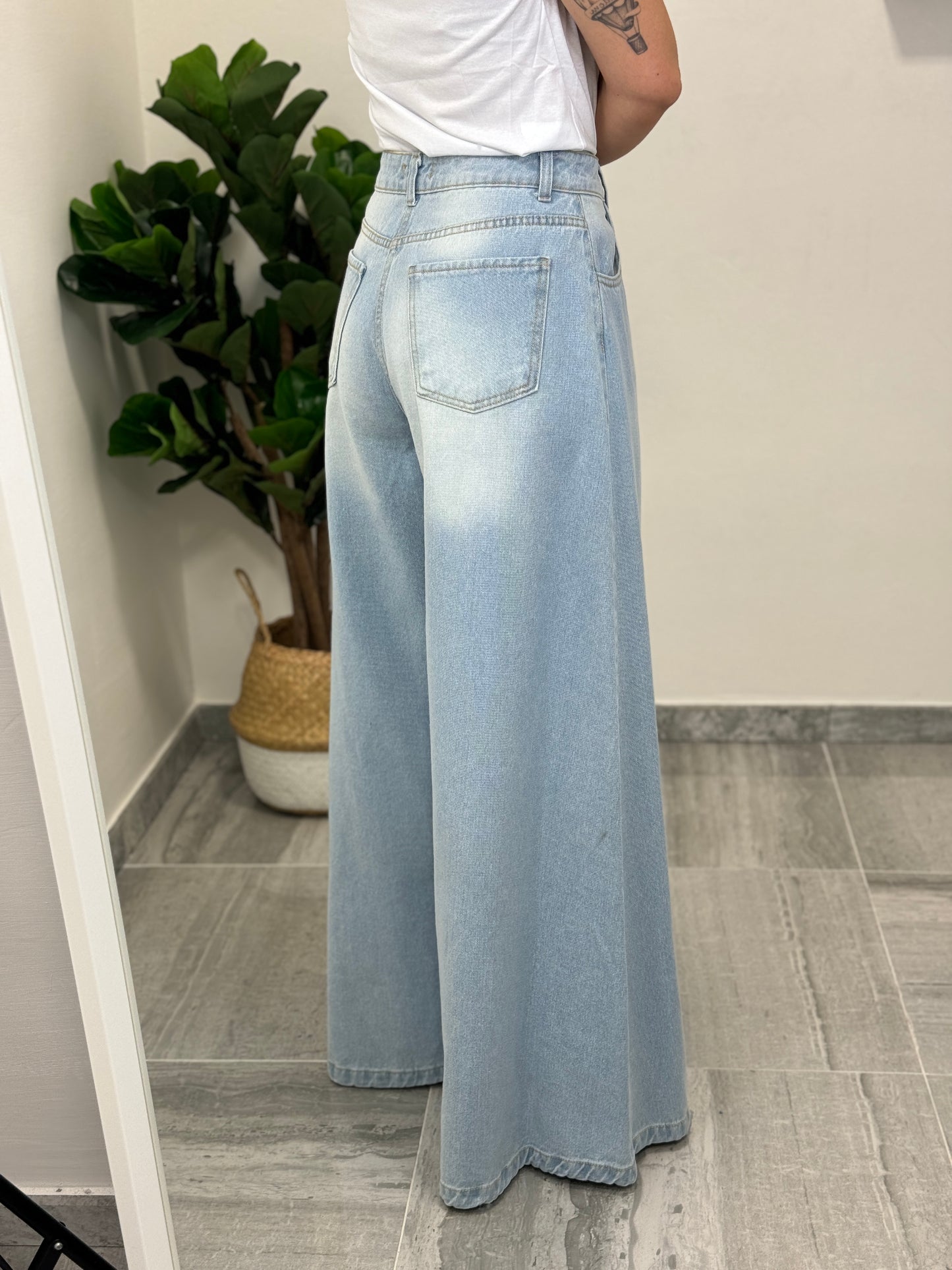 Jeans Maxi Zampa chiaro