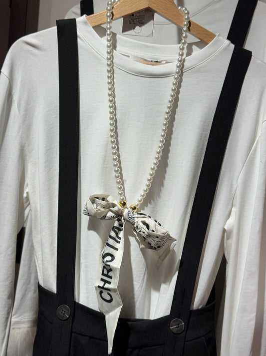 Collana perle e fiocco