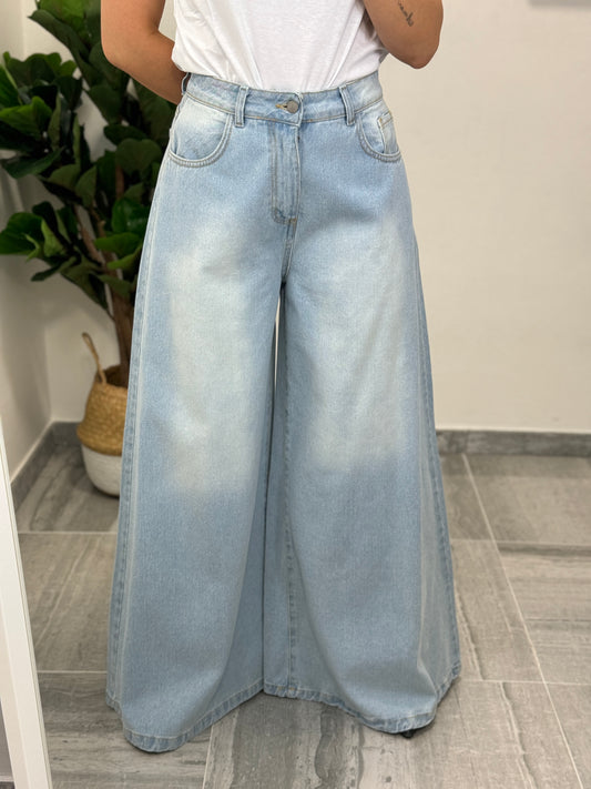 Jeans Maxi Zampa chiaro