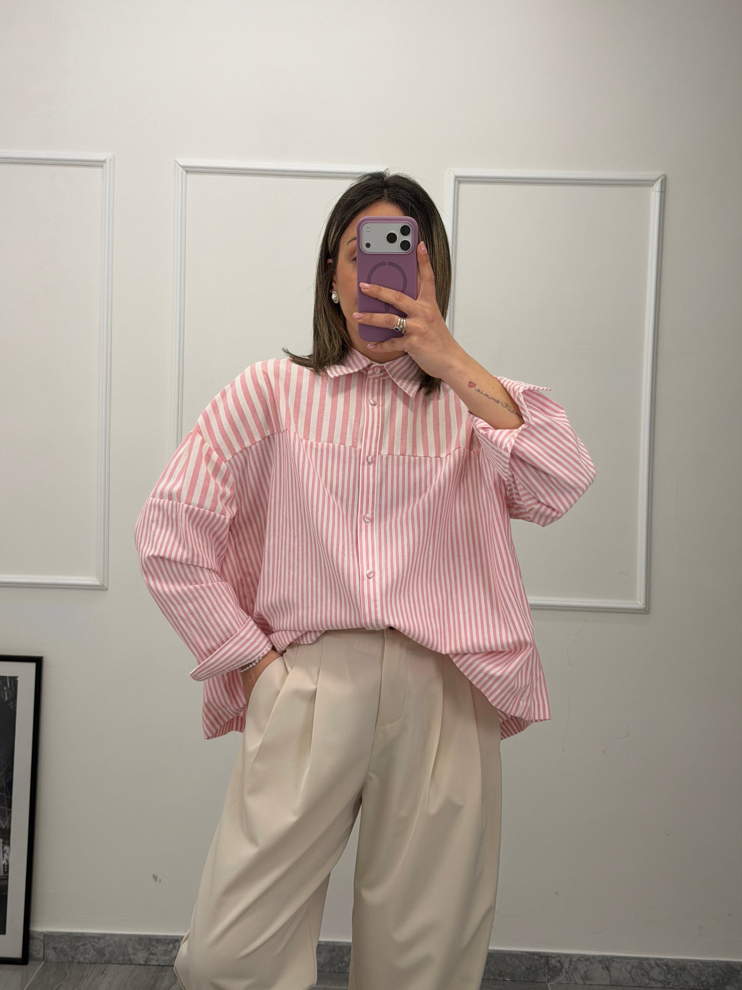 Camicia righe pink
