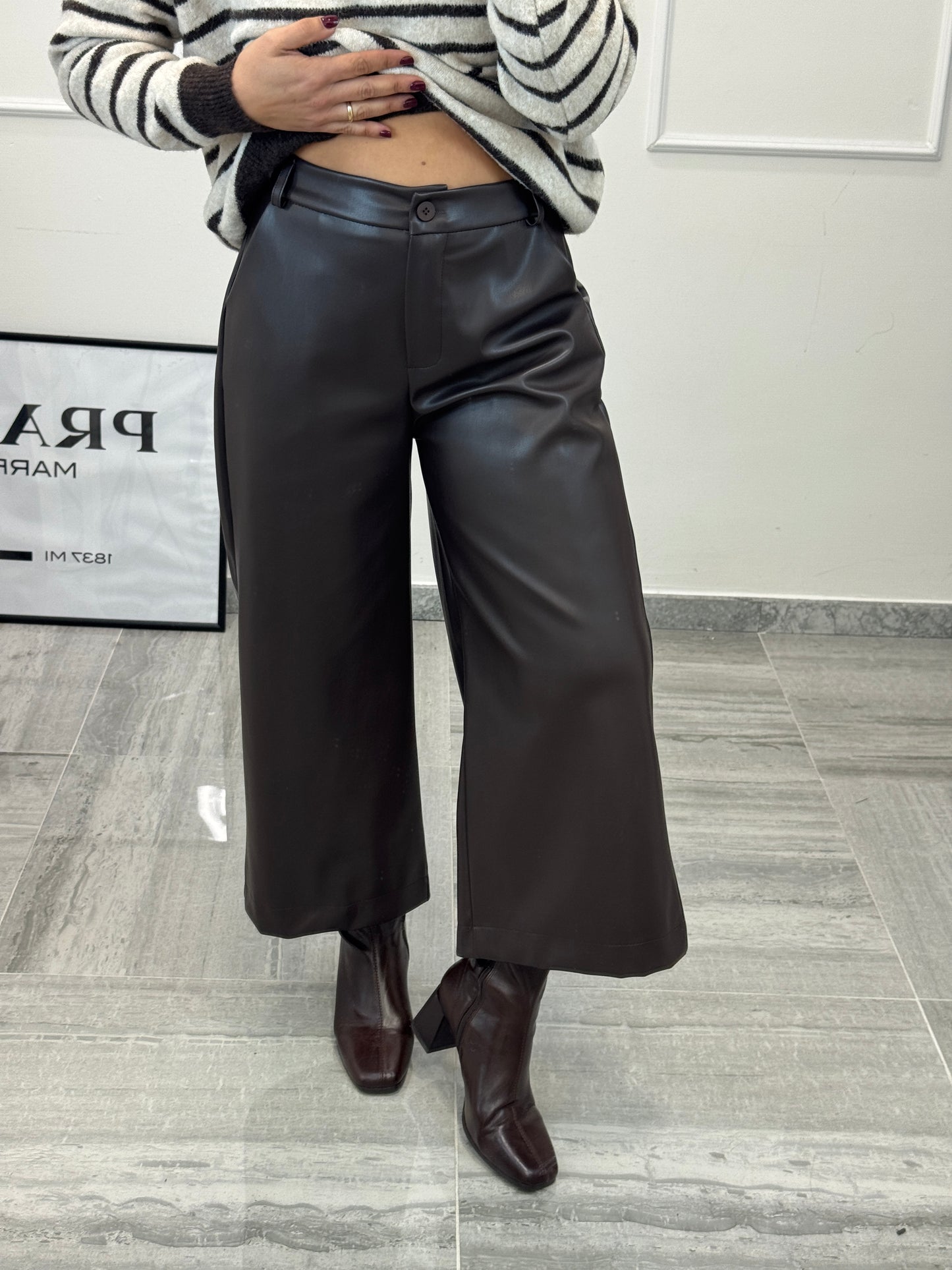 Pantalone ecopelle 7/8