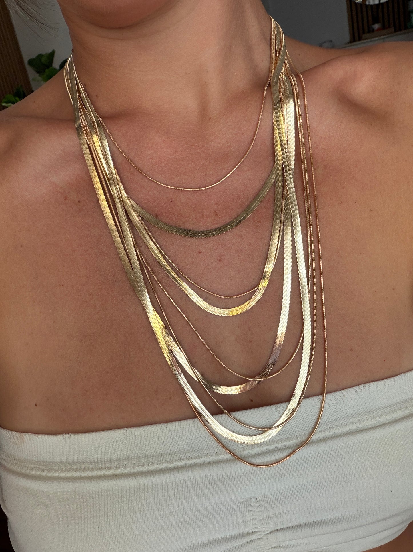 Collana multi filo gold