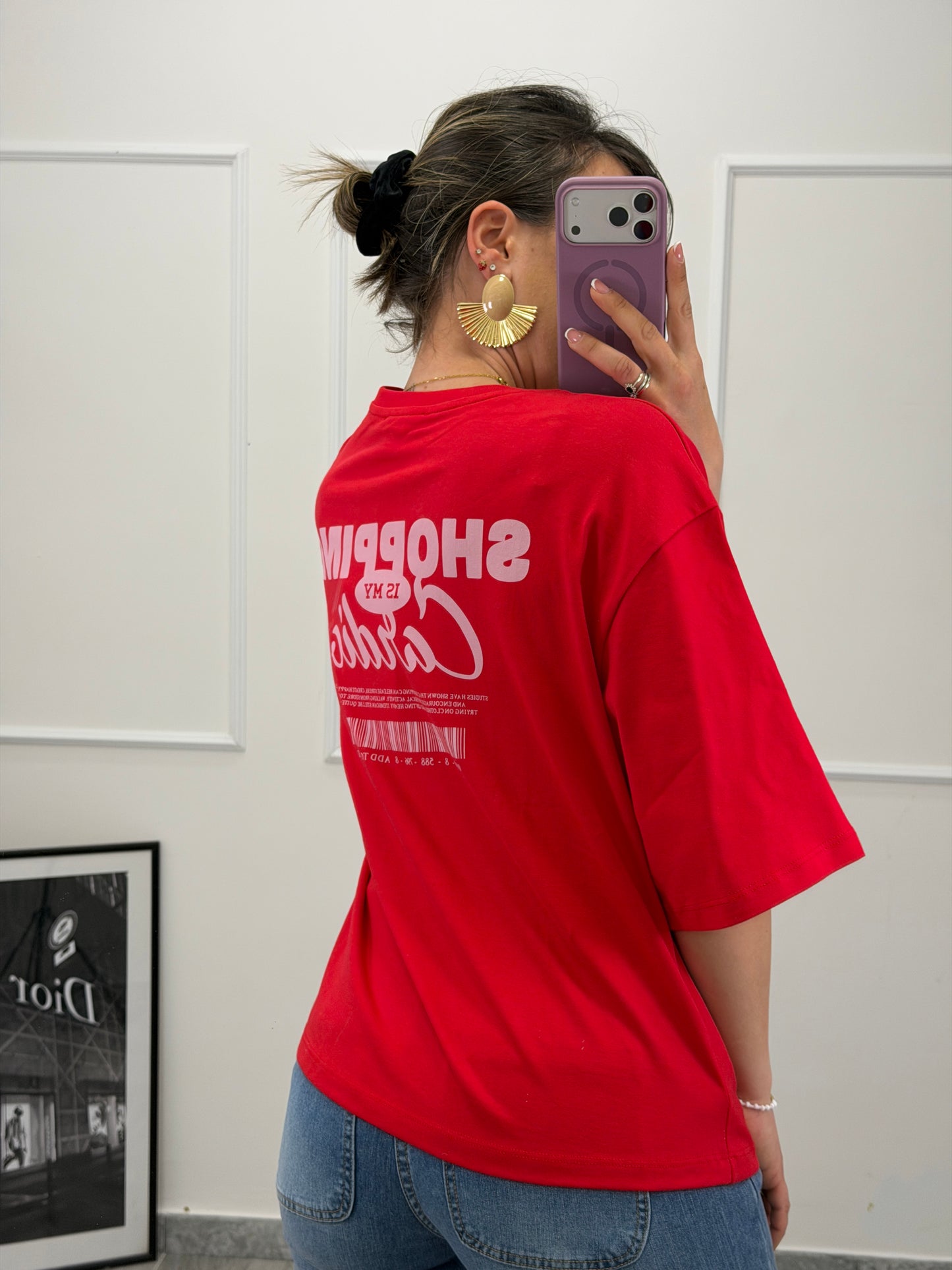 T-shirt “shopping is my cardio” lumina