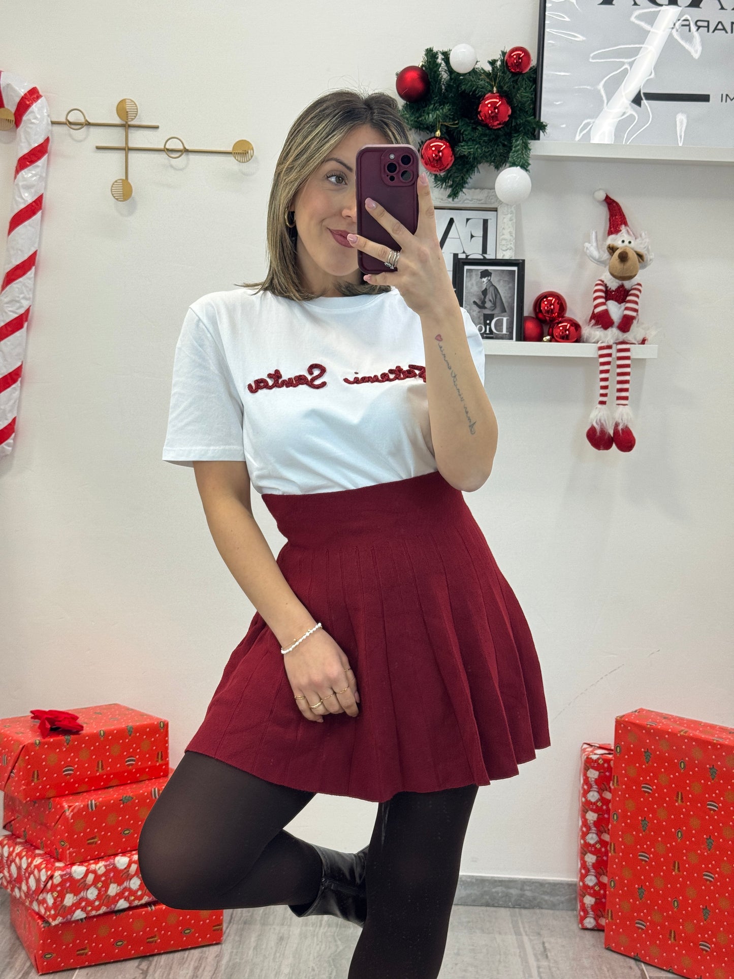 Mini pieghe bordeaux