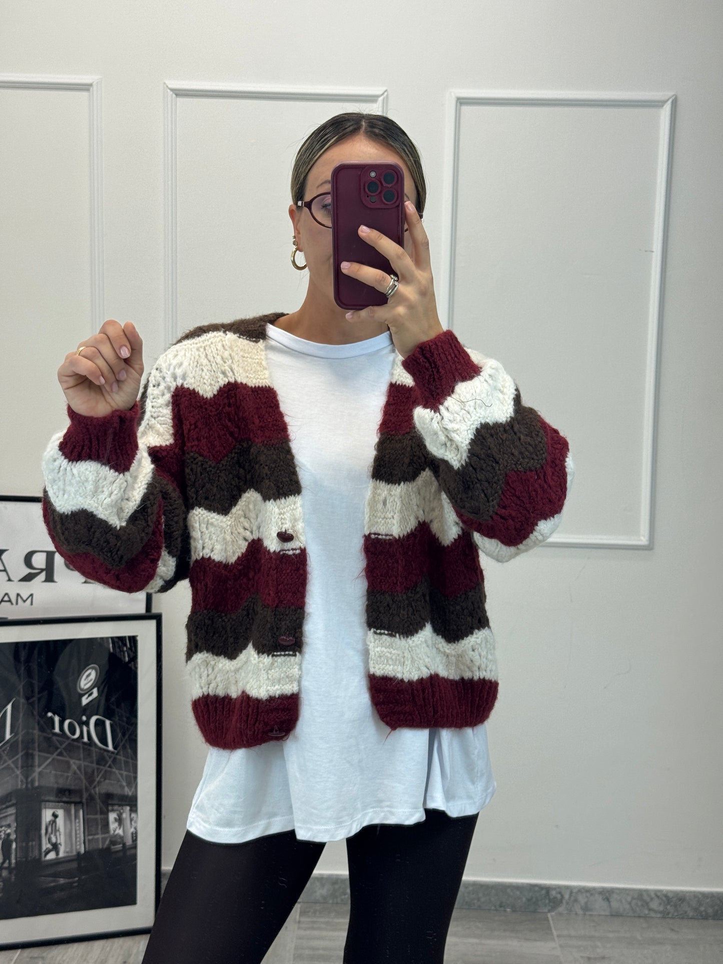 Cardigan TALISA bordeaux
