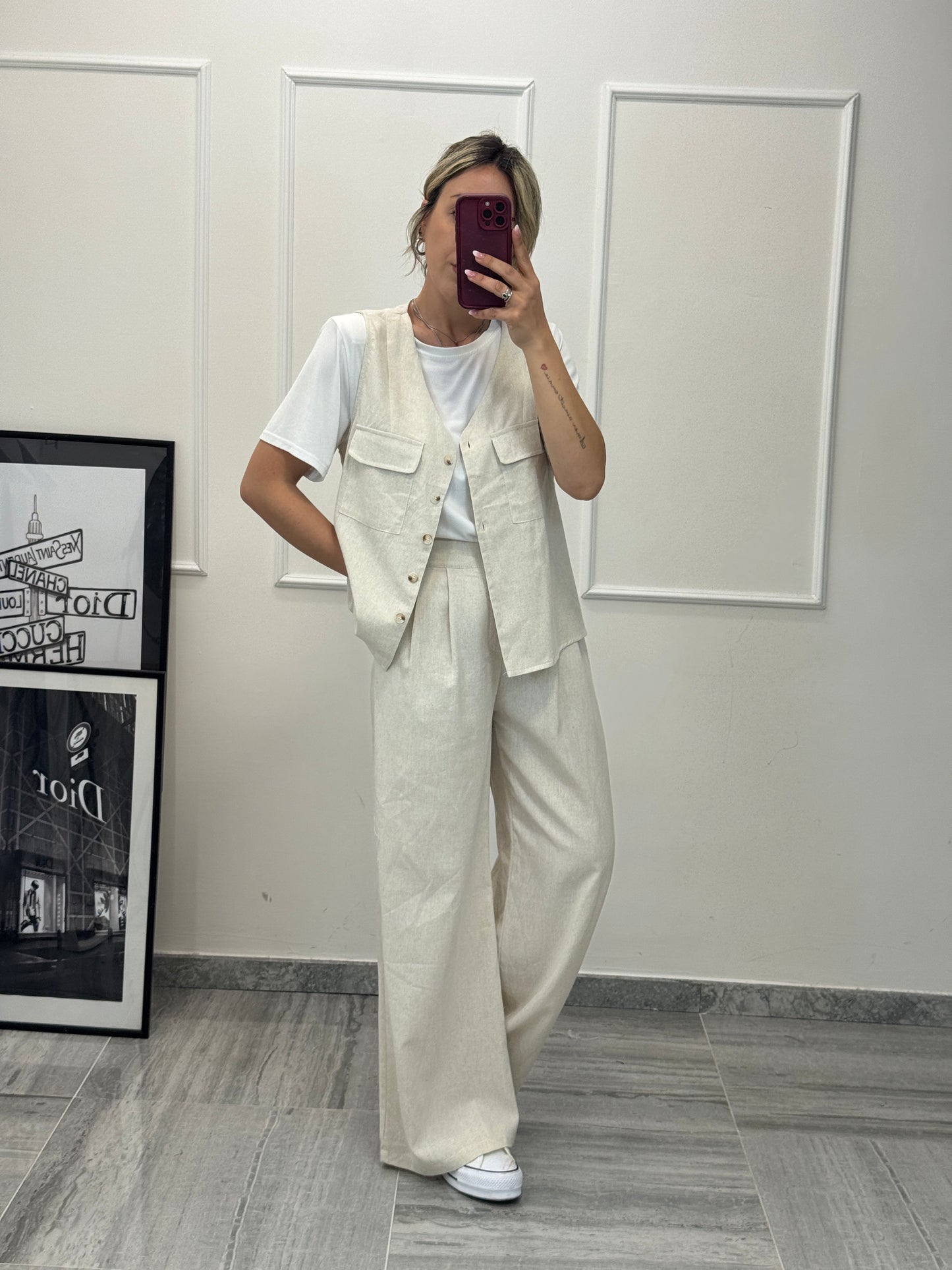Pantalone misto lino